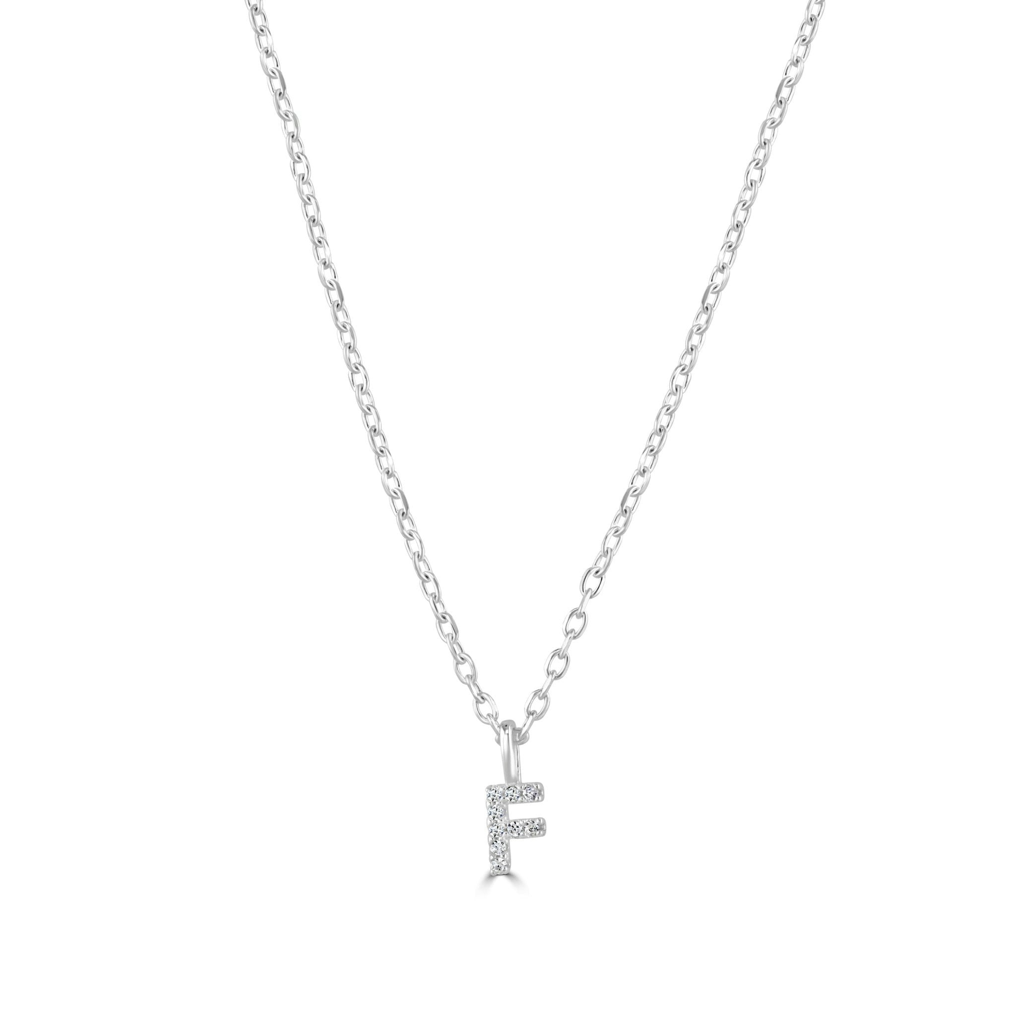 Mylee London Silver Sterling Crystal Initial Necklace - Yes - F