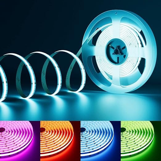 Rackhams Light/Dark 5 Meter 24V Led Cob Strip, Ip20 (Power Supply Not Included)