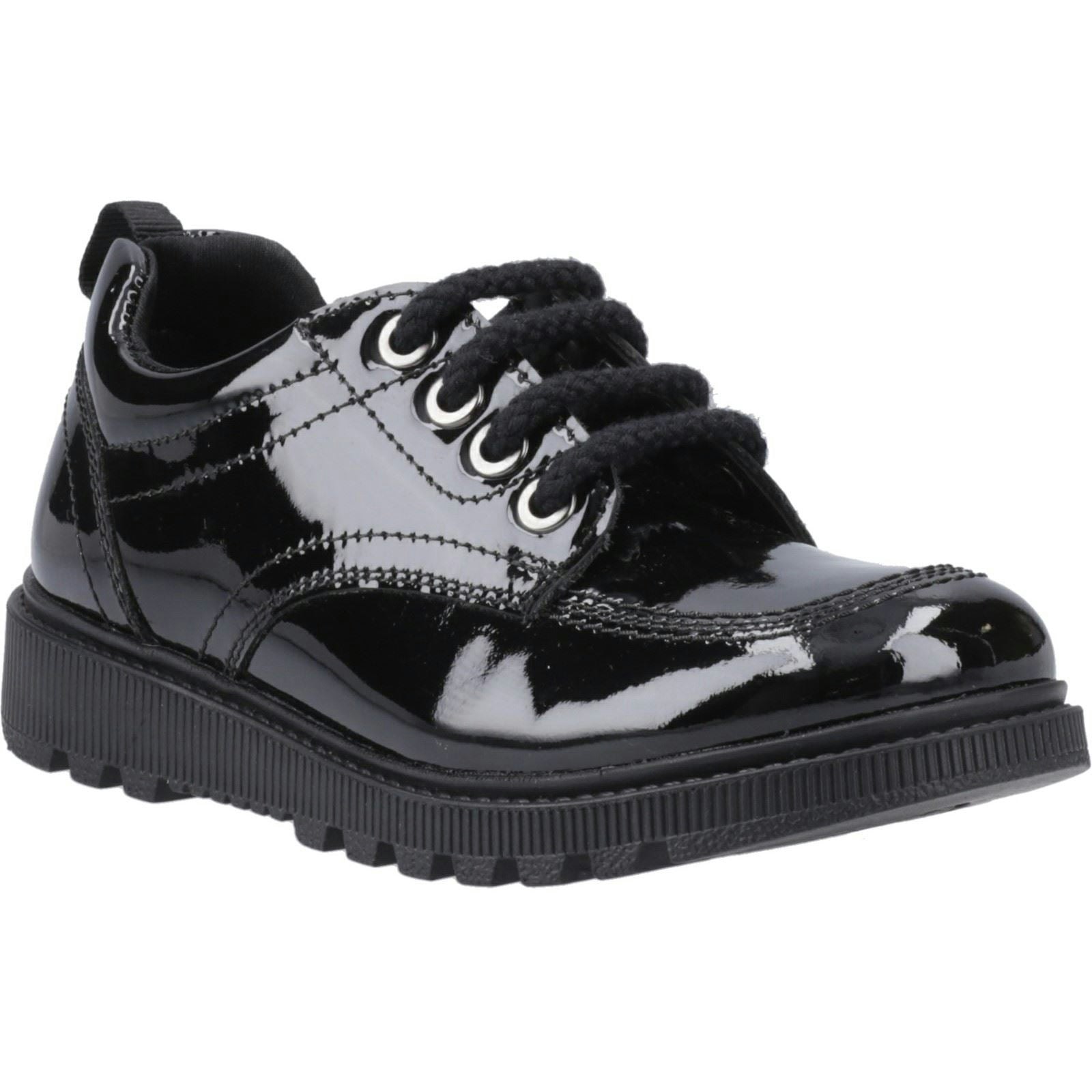 Hush Puppies Girls Black Keeley Leather 'S Lace-Up Shoes - Size 10