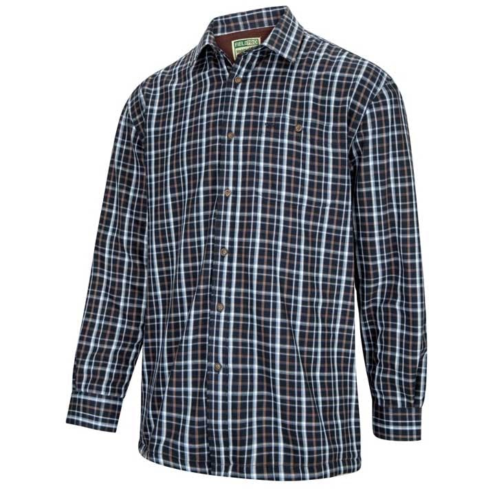 Hoggs Of Fife Brown Bark Micro Fleece Lined Shirts - 2XL