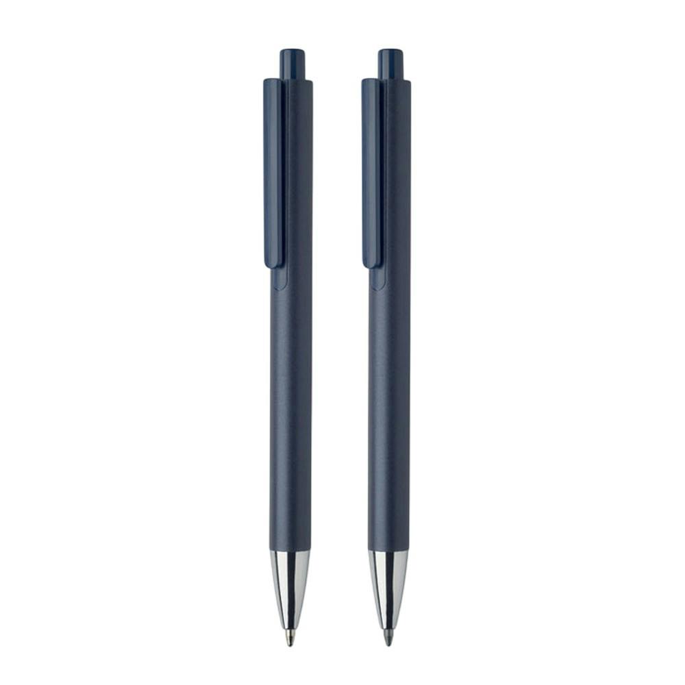 Rackhams Blue Orwell Recycled Aluminium Pen Set (Pack Of 2) - French Navy - One Size - French Navy