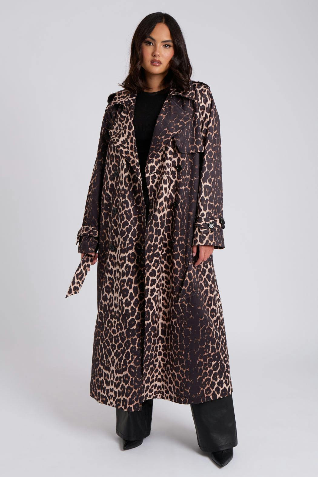 Urban Bliss Leopard Print Trench - 12