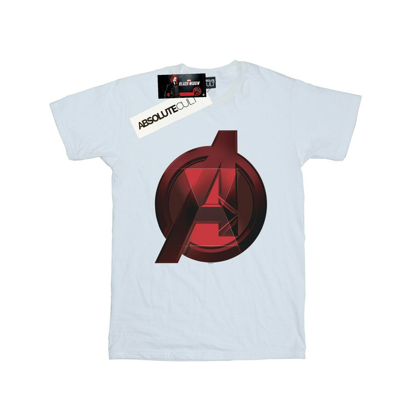 Marvel Men's Black/White Widow Movie Avengers Logo T-Shirt - 4XL