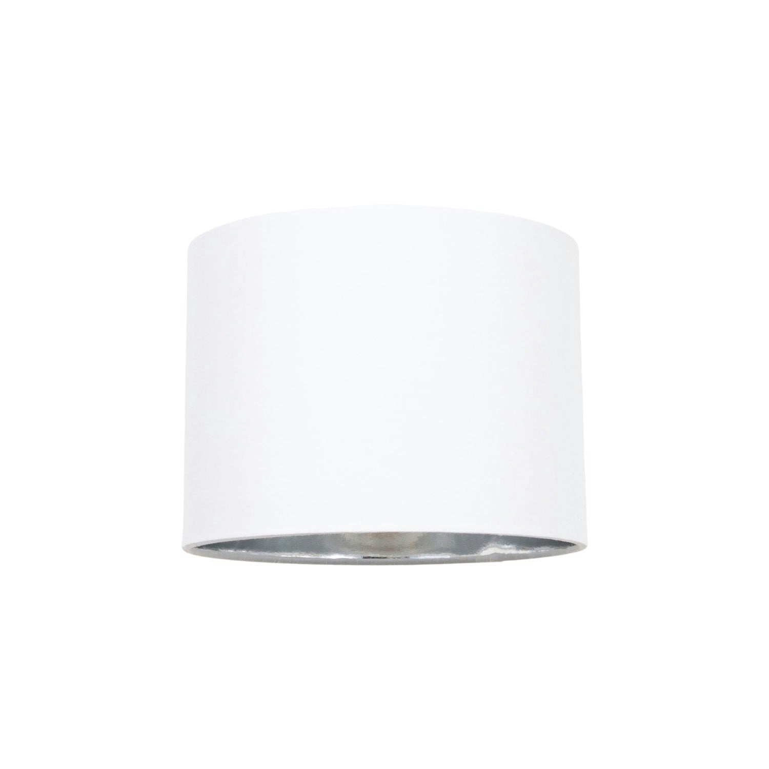 Rackhams White/Silver Modern Cotton Fabric Small 8" Lamp Shade With Shiny Inner