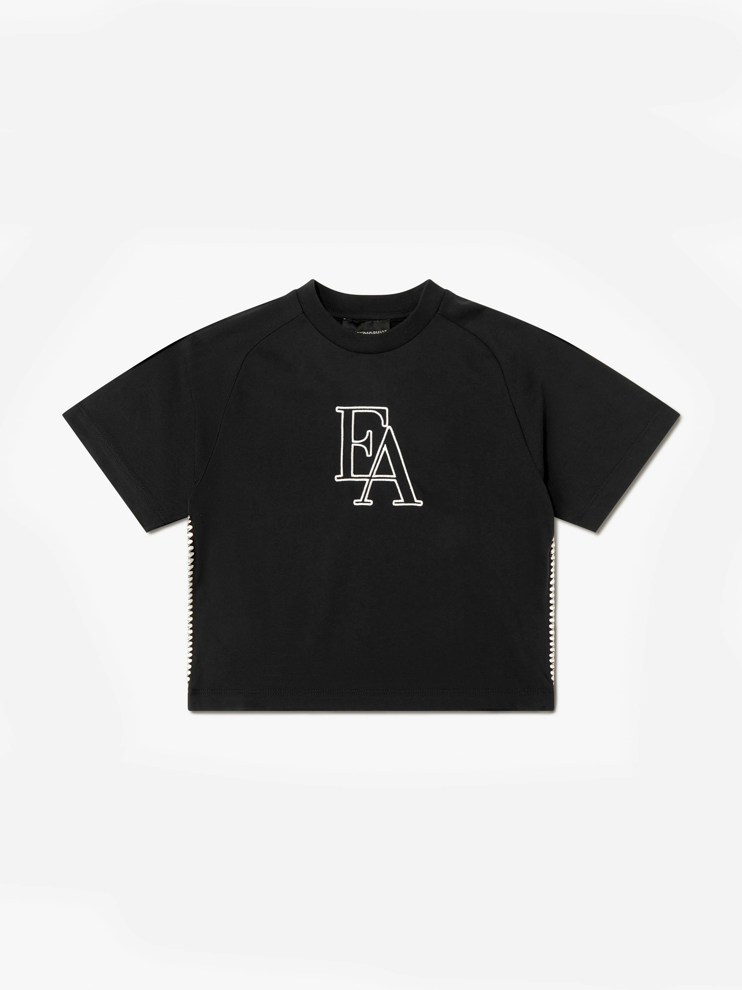 Emporio Armani Logo T-Shirt - Unisex - Kids Short Sleeve T-Shirts - Black - 8 Y | 128 Cm - Kids - Image 3