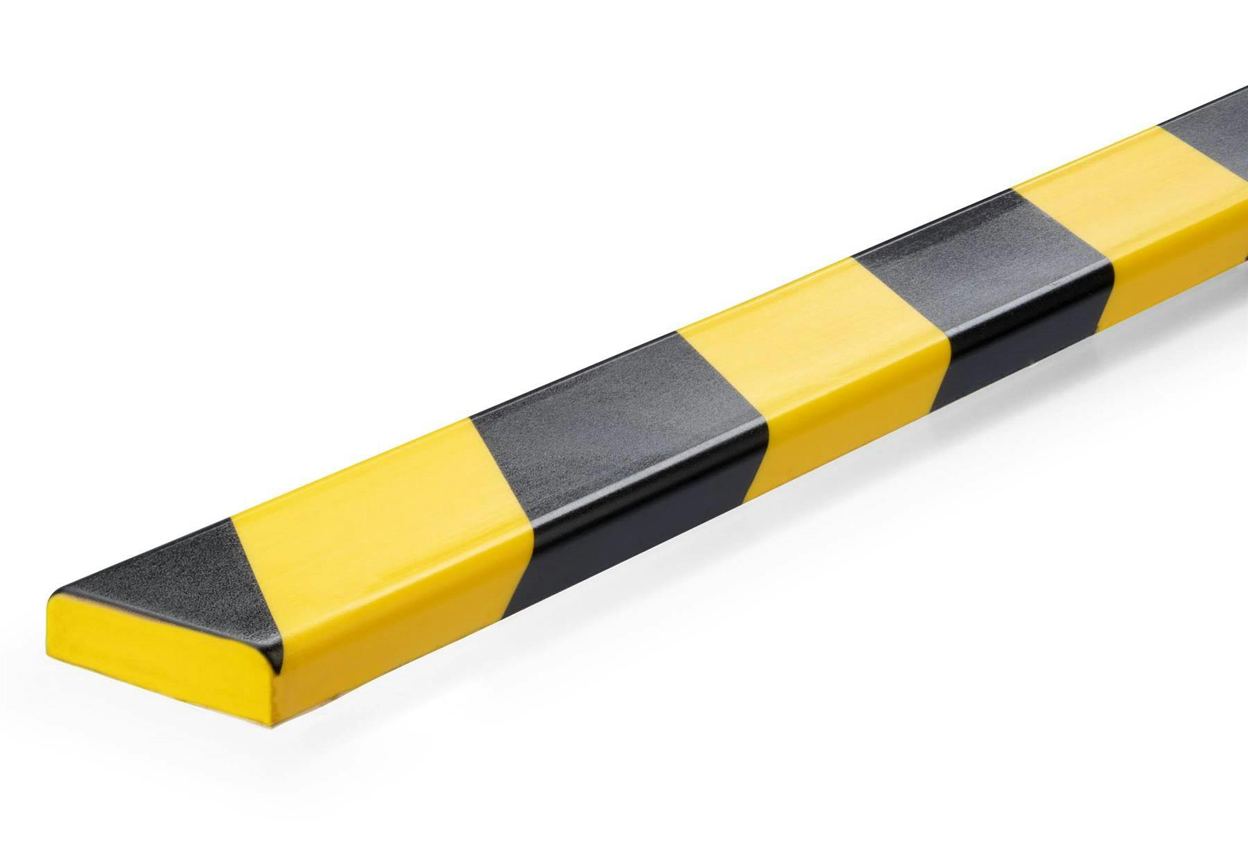 Rackhams Yellow/Black Adhesive Warning Impact Protection Profiles S10 | 1 Metre | 5 Pack