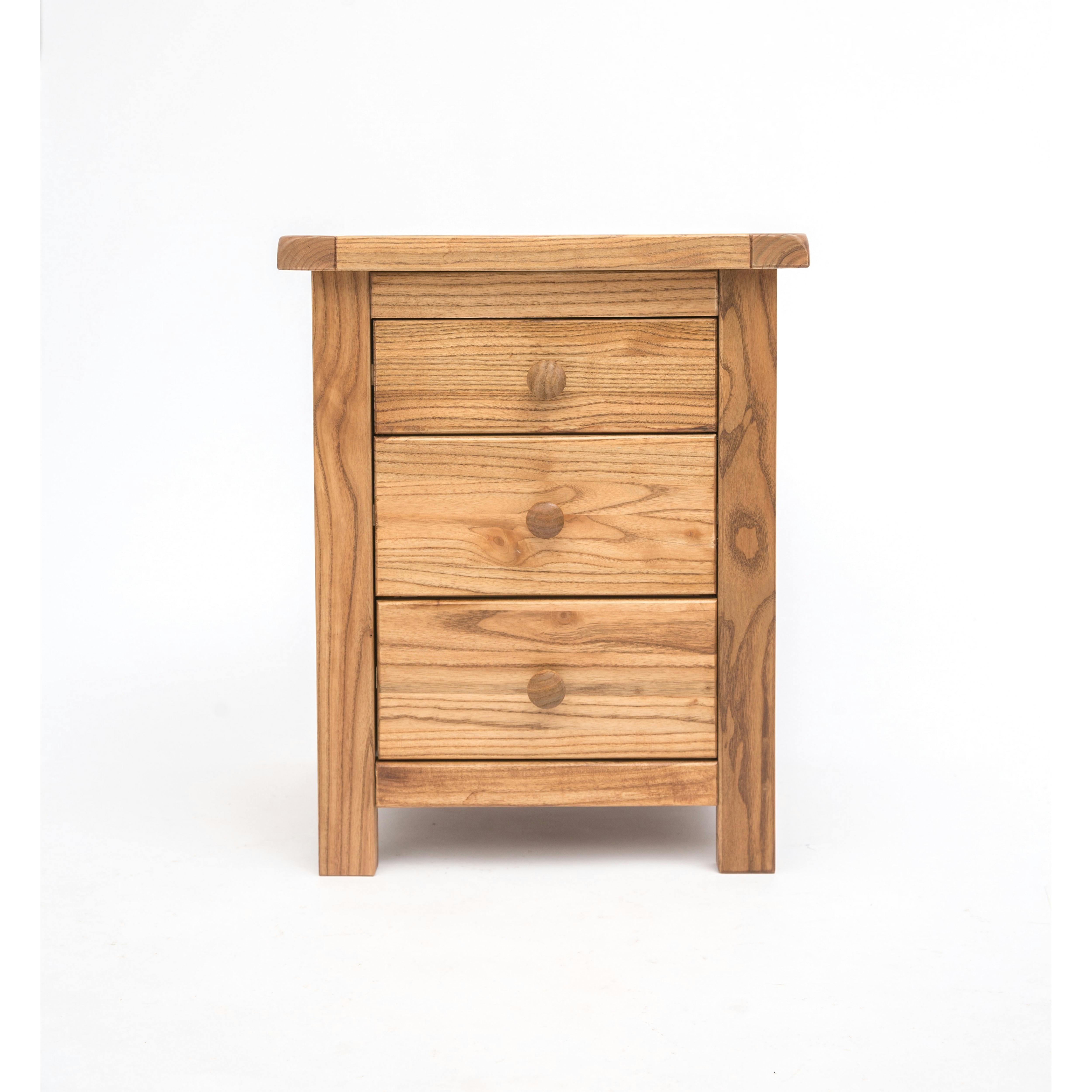Rackhams Trivento 3 Drawer Bedside Table - Natural
