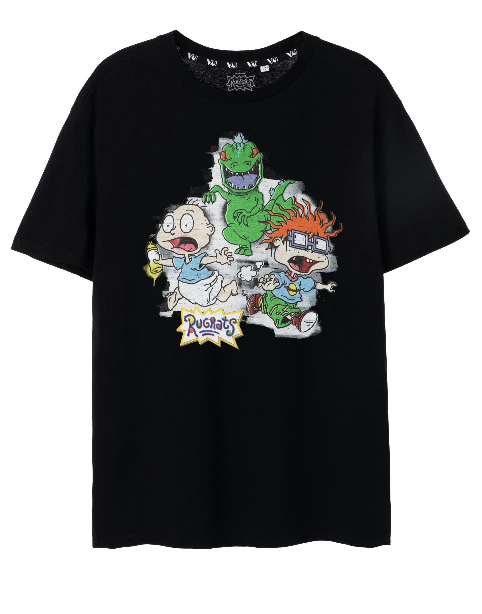 Vanilla Underground Unisex Black Rugrats Chalky Graphic Short Sleeved T-Shirt - X-Large