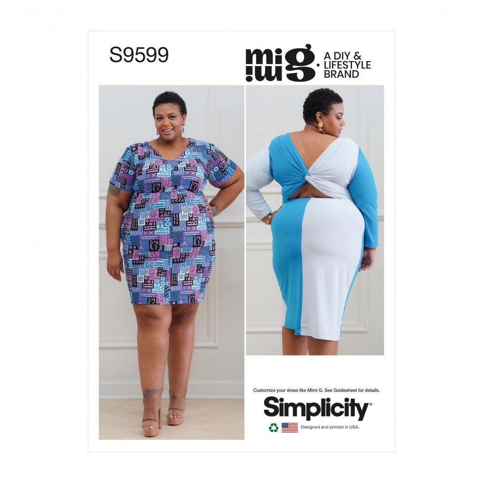 Simplicity Women's Sewing Pattern 9599, Dresses For F5 (18W-20W-22W-24W-26W) - Intermediate - G5 (26W-28W-30W-32W-34W)
