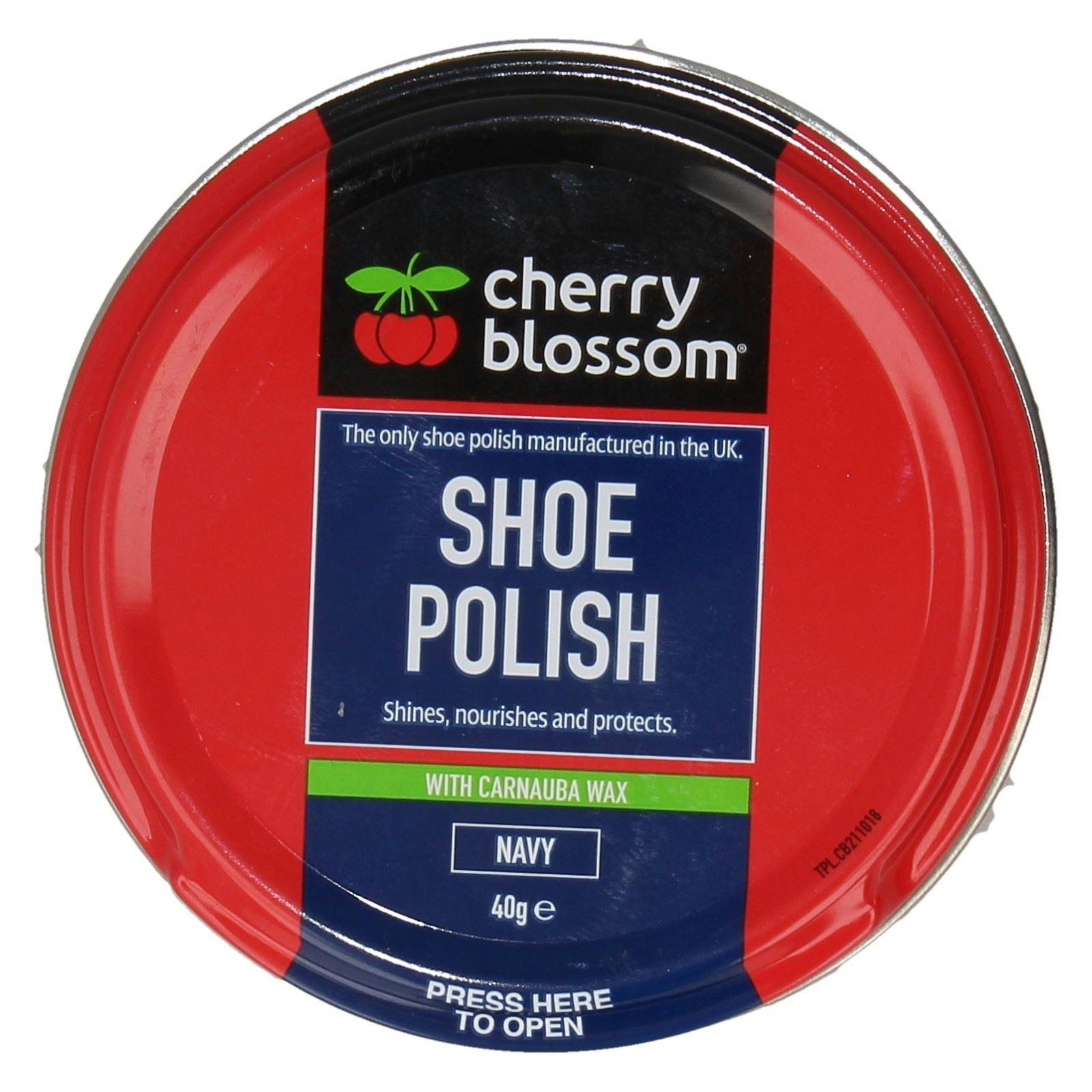 Cherry Blossom Blue Shoe Polish With Carnauba Wax - Navy (Blue) - 40G