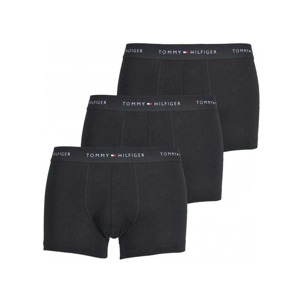 Tommy Hilfiger Black 3-Pack Signature Cotton Boxer Trunks, - Small