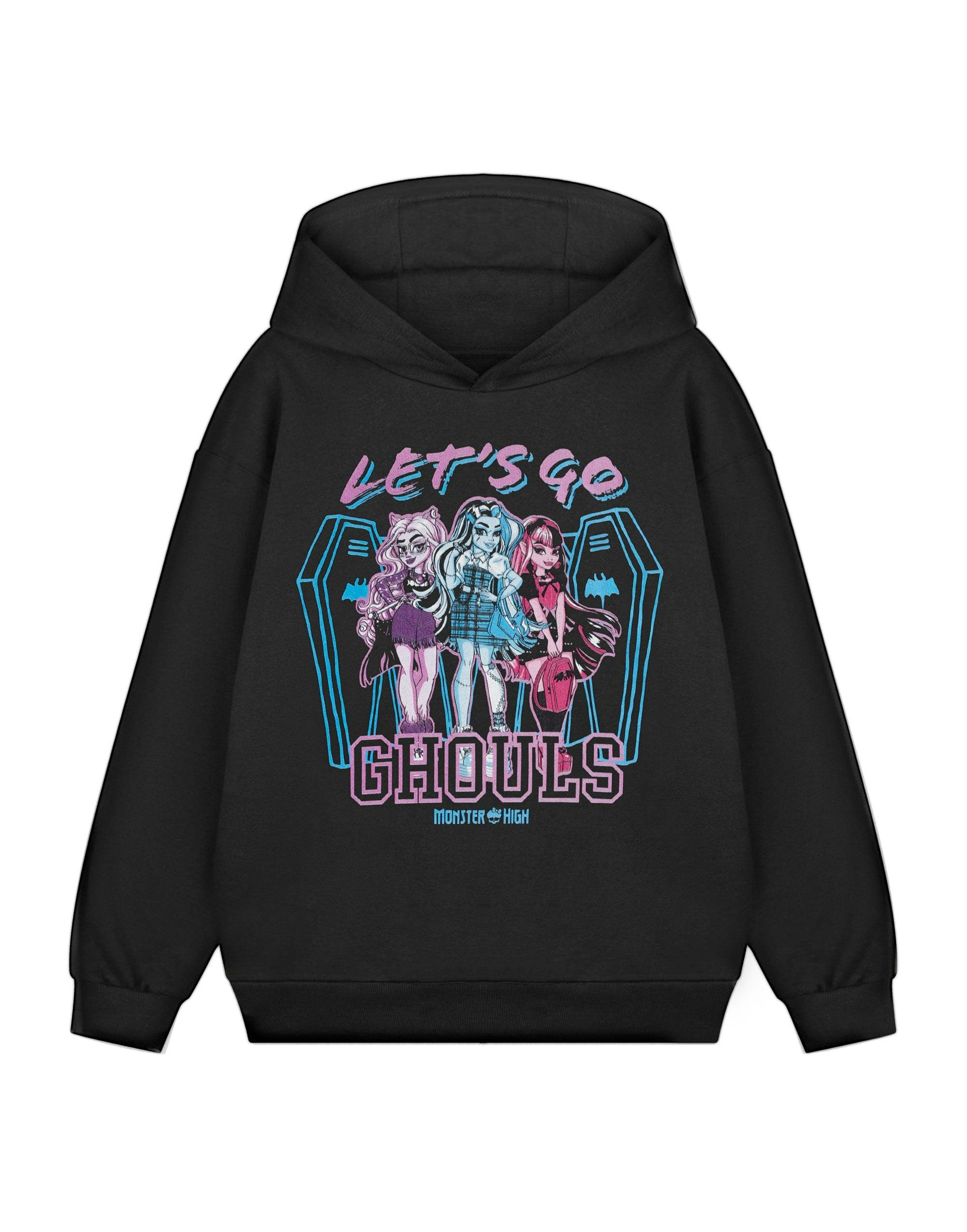 Vanilla Underground Girls Black Monster High Ghouls Hoodie - 3-4 Years
