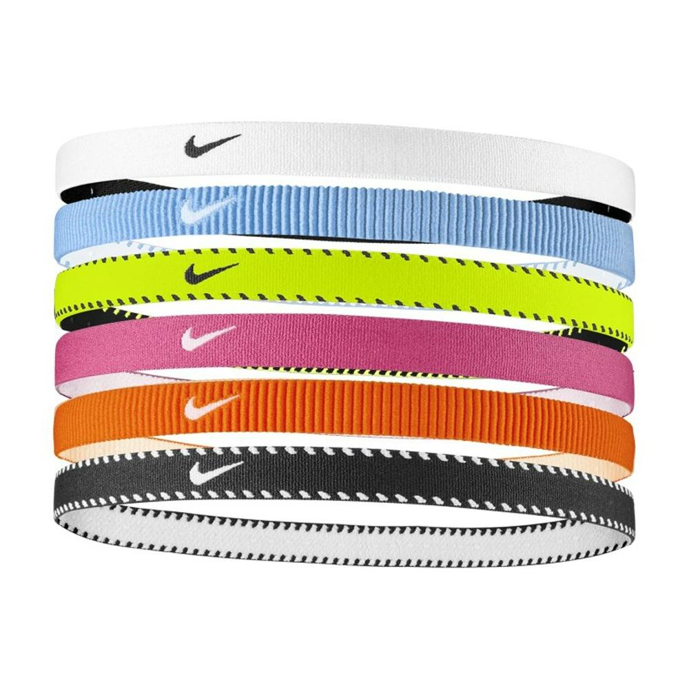 Nike Flex Classic Headband (Pack Of 6) - Multicoloured Fluorescent - One Size - Multicoloured Fluorescent - 100% Mixed