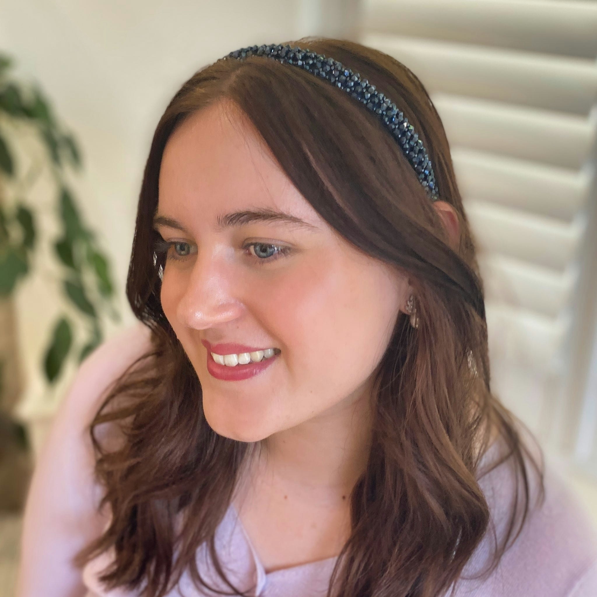 Queenmee Accessories Navy Headband Thin Headband Sparkly