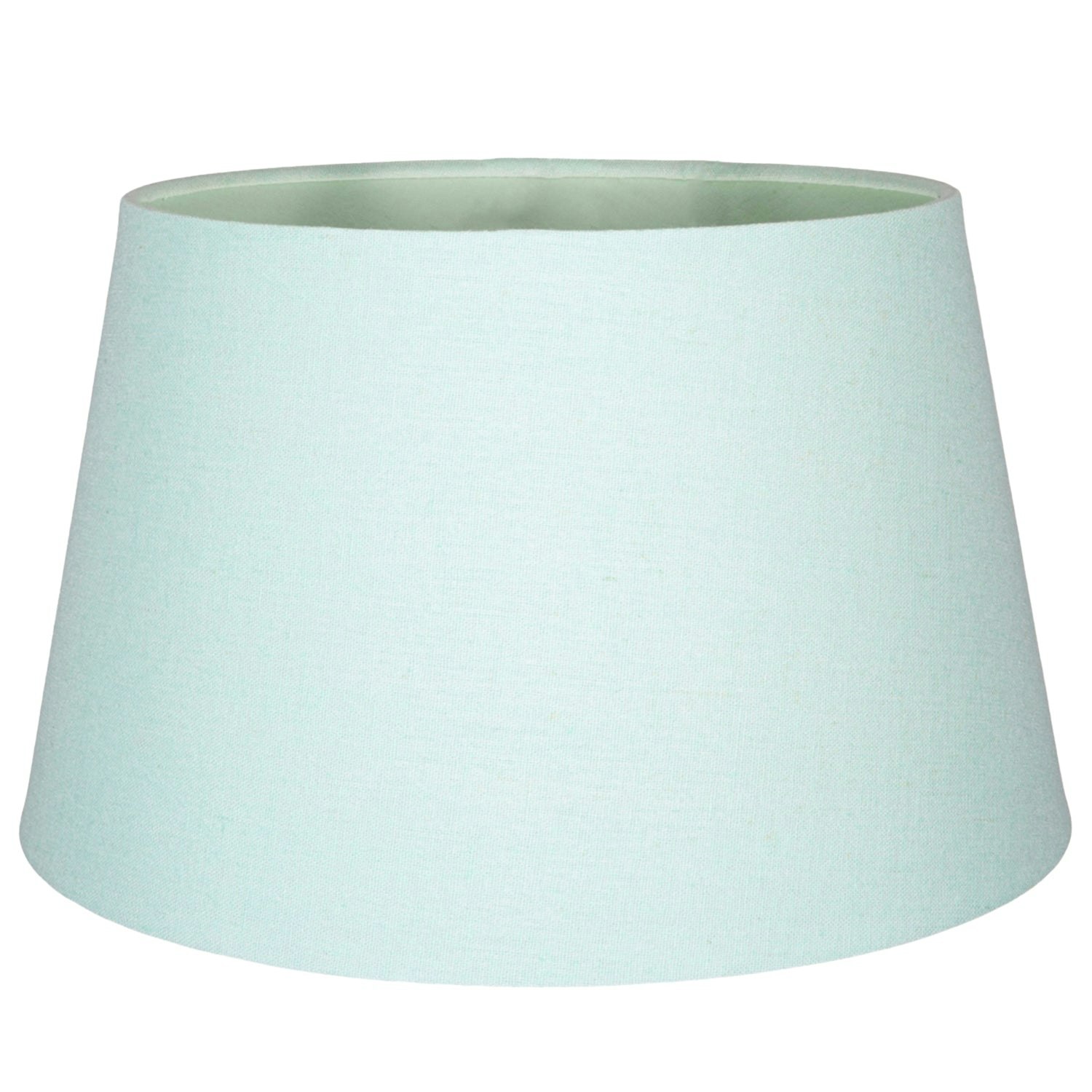 Happy Homewares White/Light Traditional 14 Inch Duck Egg Linen Drum Table/Pendant Lampshade 60W Maximum