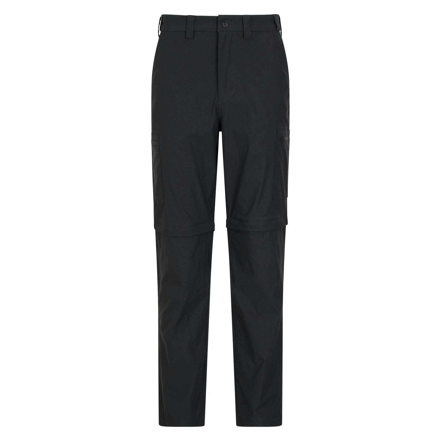 Mountain Warehouse Men's Black Trek Convertible Trousers - 34R - 65% Polyester/35% Cotton