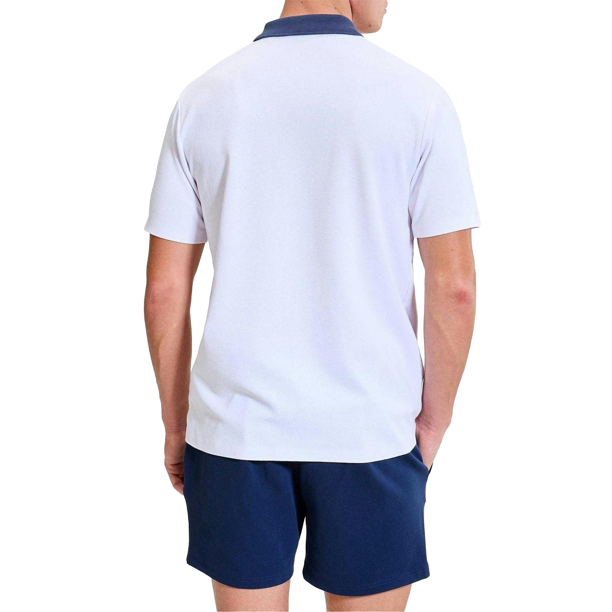 Ellesse Men's White Vergo Polo Shirt - /Navy - S - /Navy - 50% Cotton/48% Polyester/2% Elastane