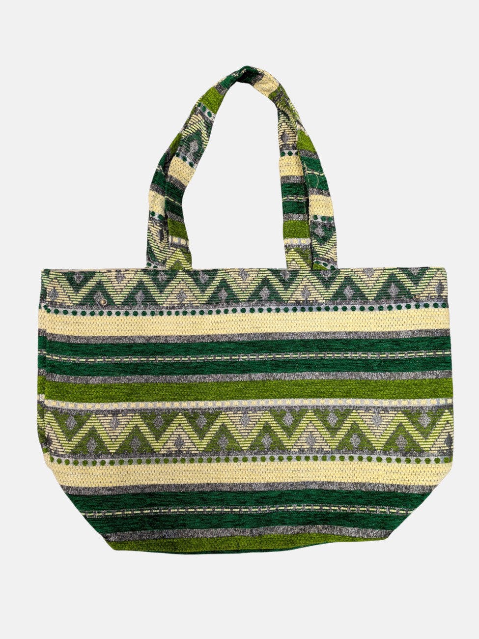 Berber Leather Green The Nador Large Expandable Fabric Tote In