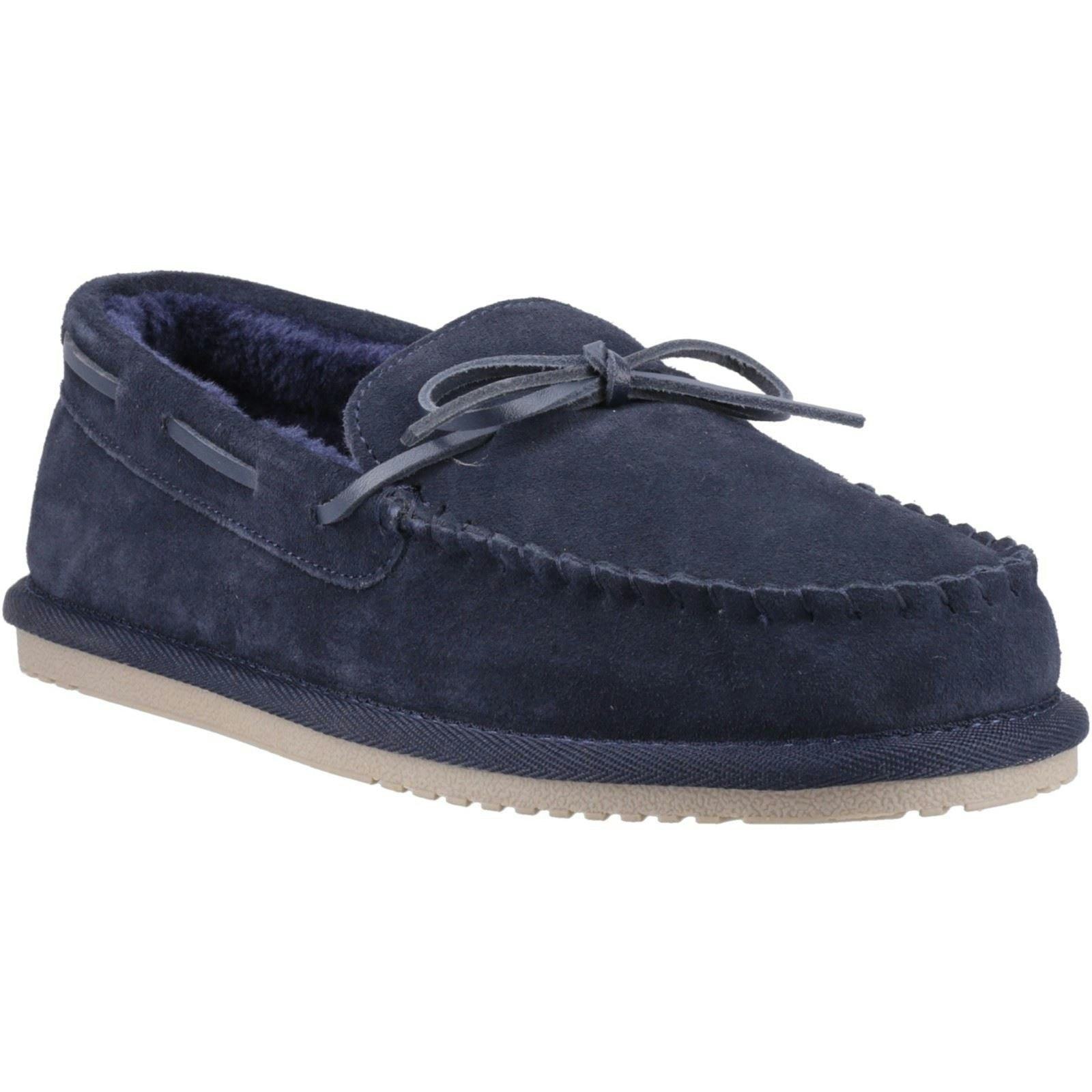 Hush Puppies Men's Abraham Suede Navy Slippers - Size 8