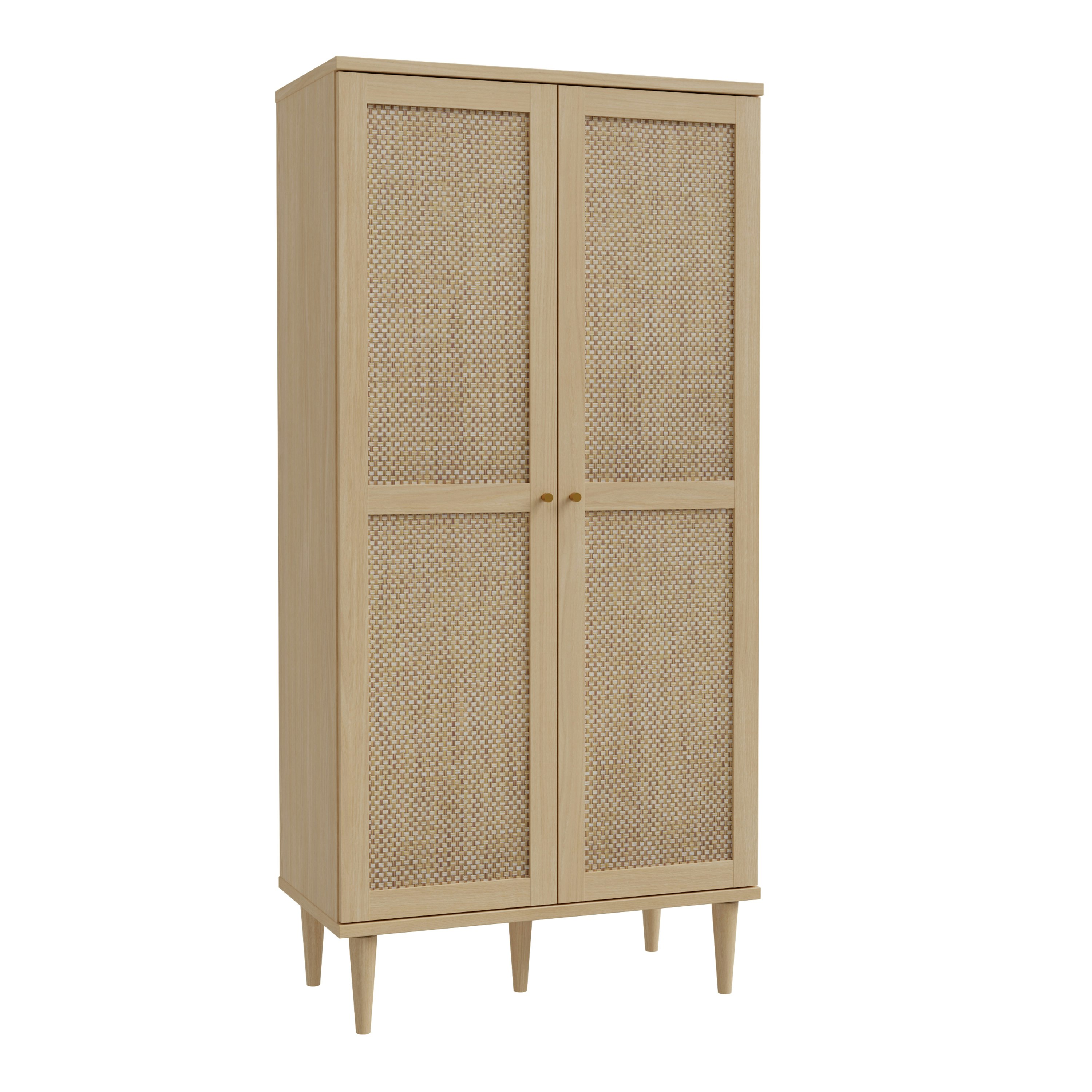 Rackhams Light Calasetta Display Cabinet In Rattan - Full Assembly Required - Rattan - Matt
