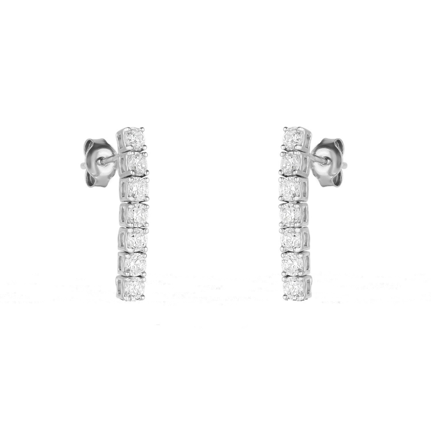 Spero London Silver Sterling Tennis Earrings
