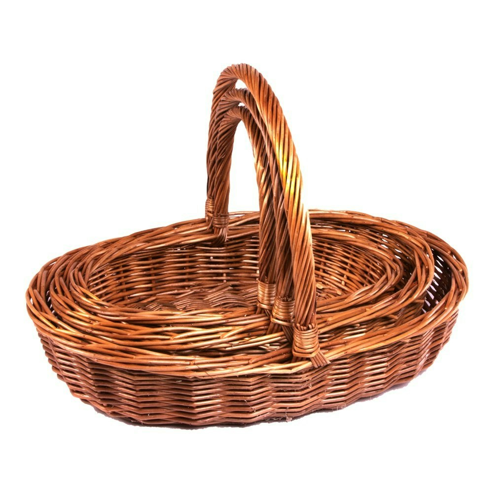 Rackhams Red Set Of 3 Harrogate Wicker Garden Trugs