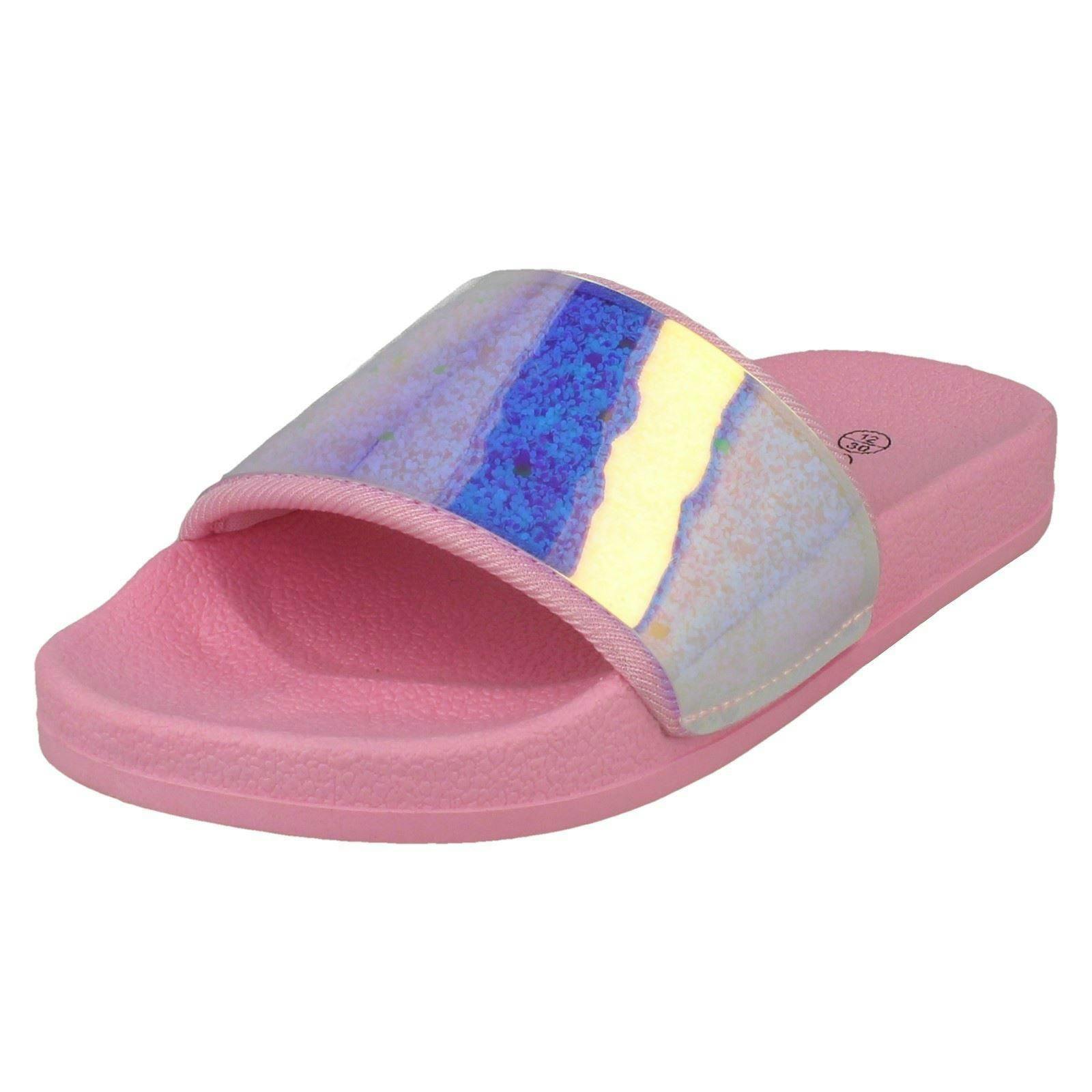 Spot On Girls Pink Casual Sliders H0323 - Uk 11 Child