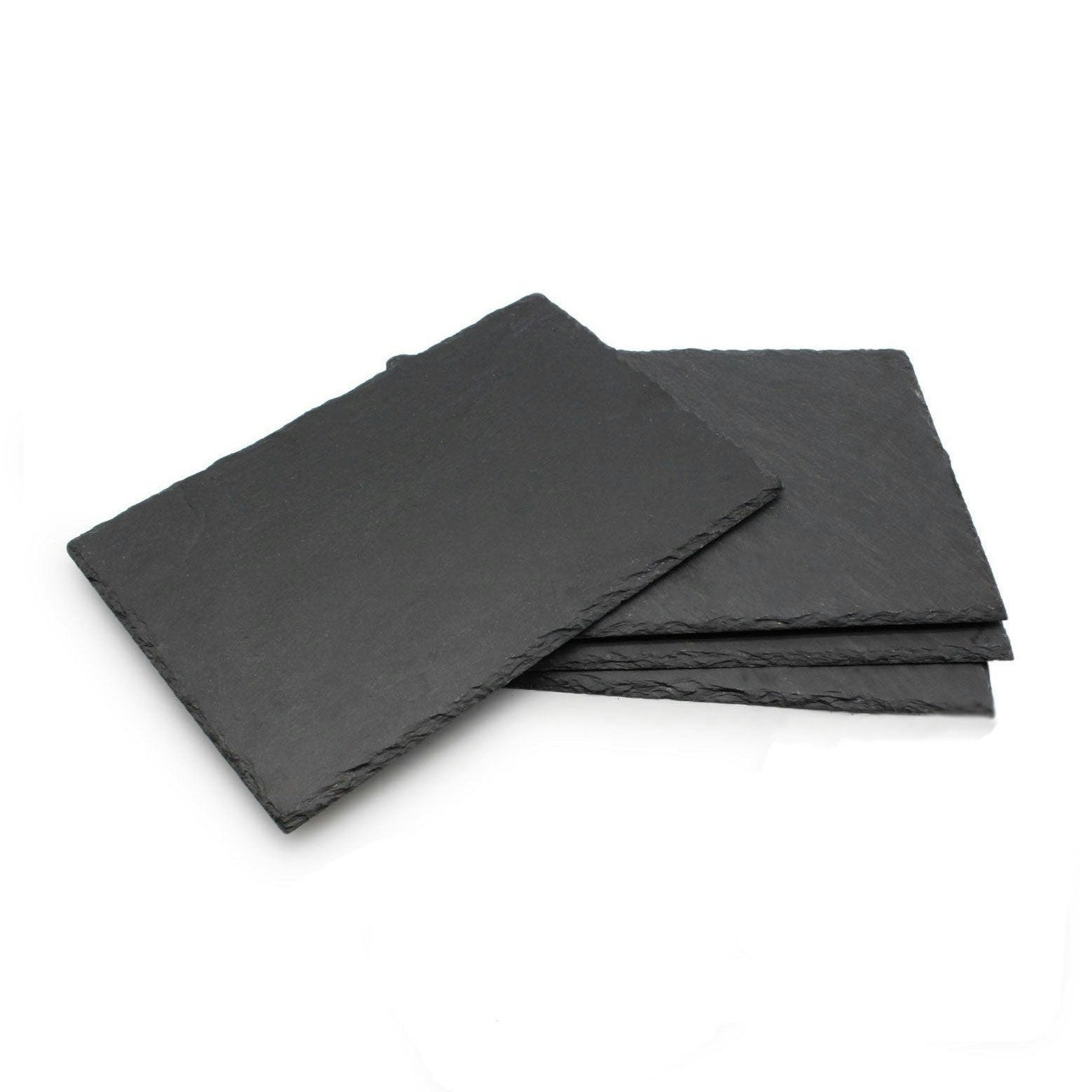 Van Gogh Grey Slate Food Serving Platter Cheese Board Placemat 30X20cm 4Pc Set - Slate
