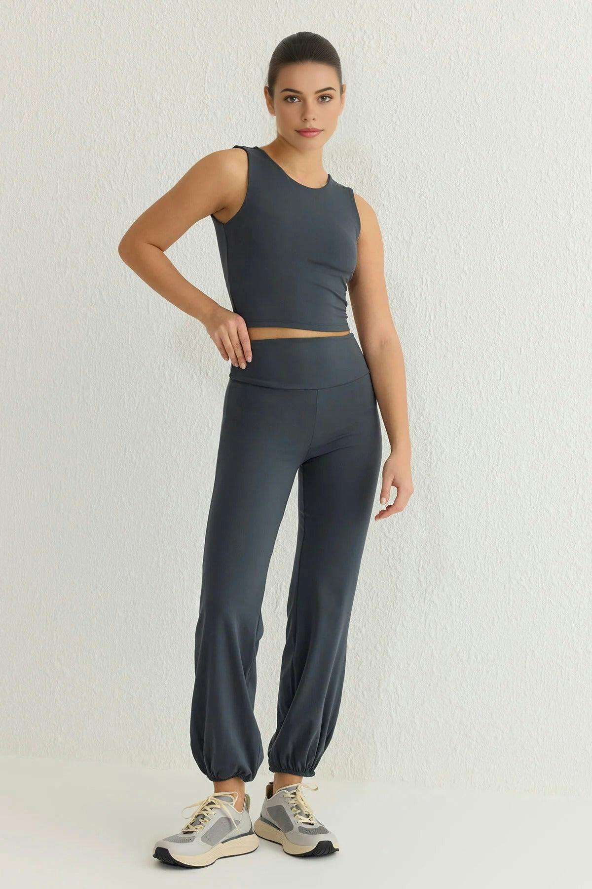 Wovcor Dark/Grey Brushed Soft Fabric Reflective Print Sport Knit Jogger - M