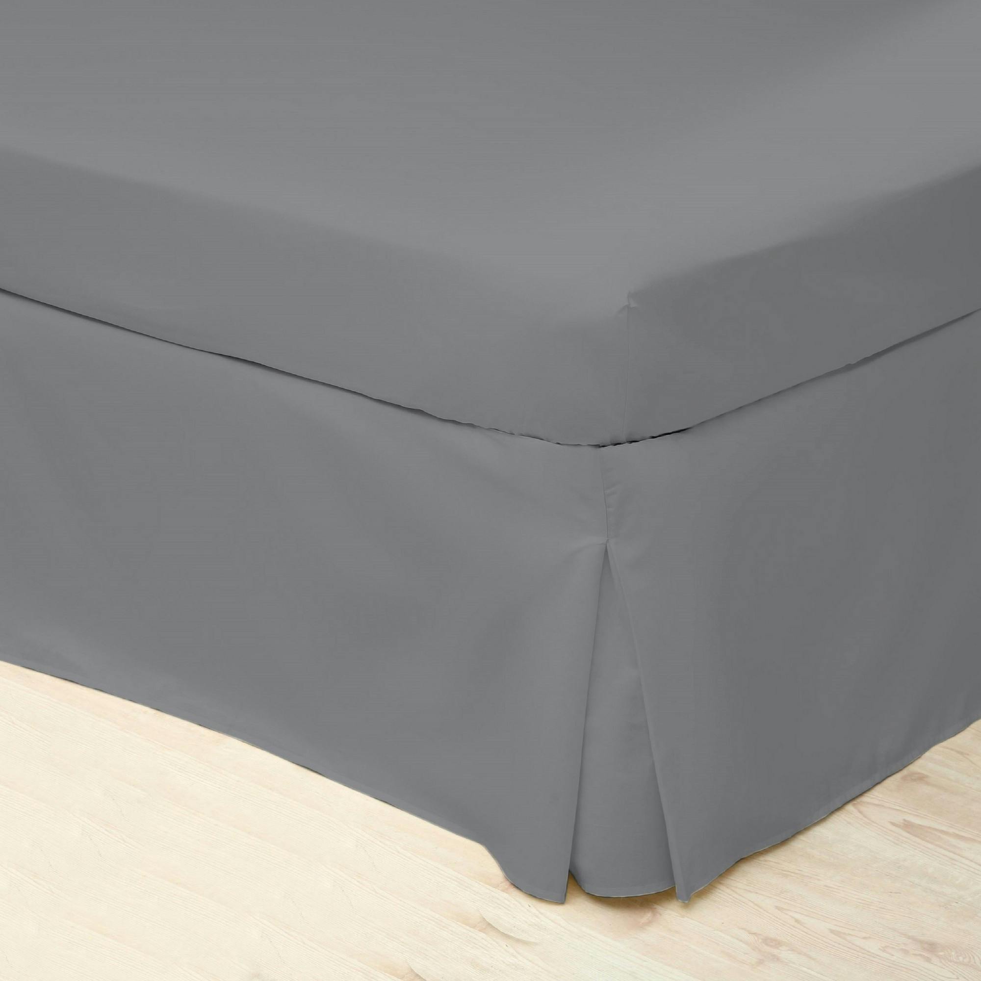 Belledorm Grey Easycare Percale Platform Valance - Single - 50% Cotton/50% Polyester
