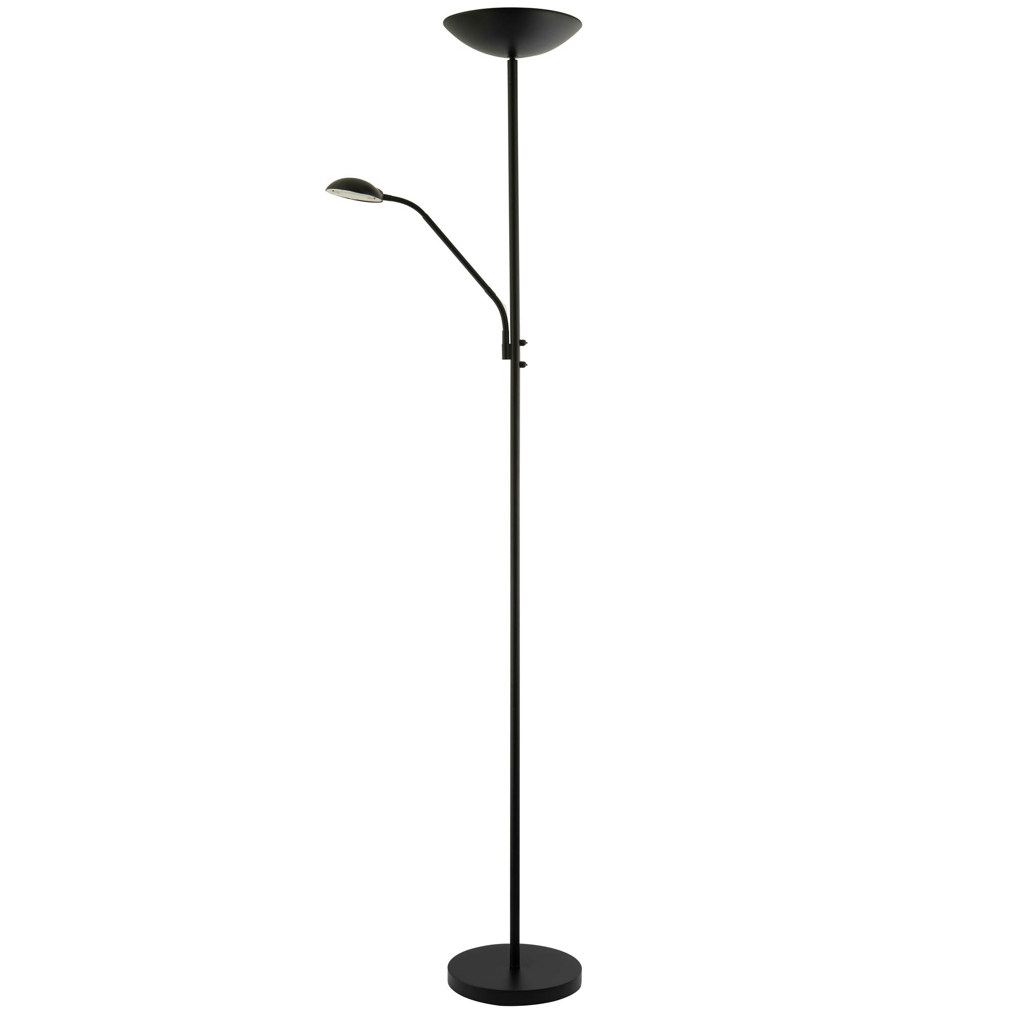Happy Homewares Black Modern Led Mother And Child Floor Lamp In Matte With Memory Dimmer Buttons 180Cm