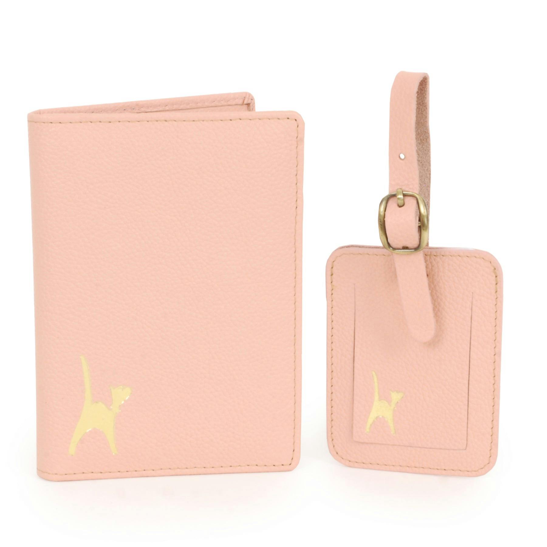 Catwalk Collection Handbags Pink Gift Set - Luggage Tag & Passport Cover