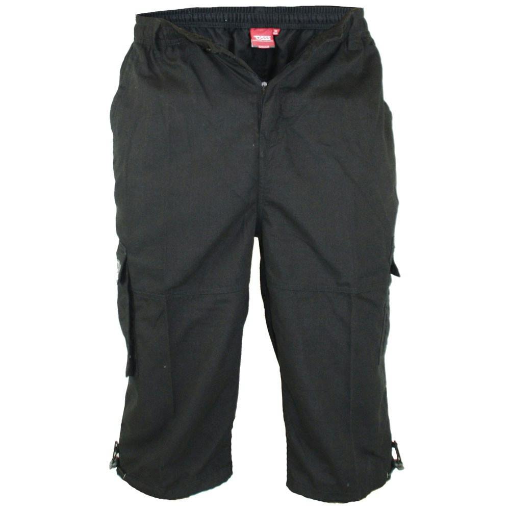 Duke Men's Black D555 Mason Kingsize Cargo Shorts - 7XL - 65% Polyester/35% Cotton