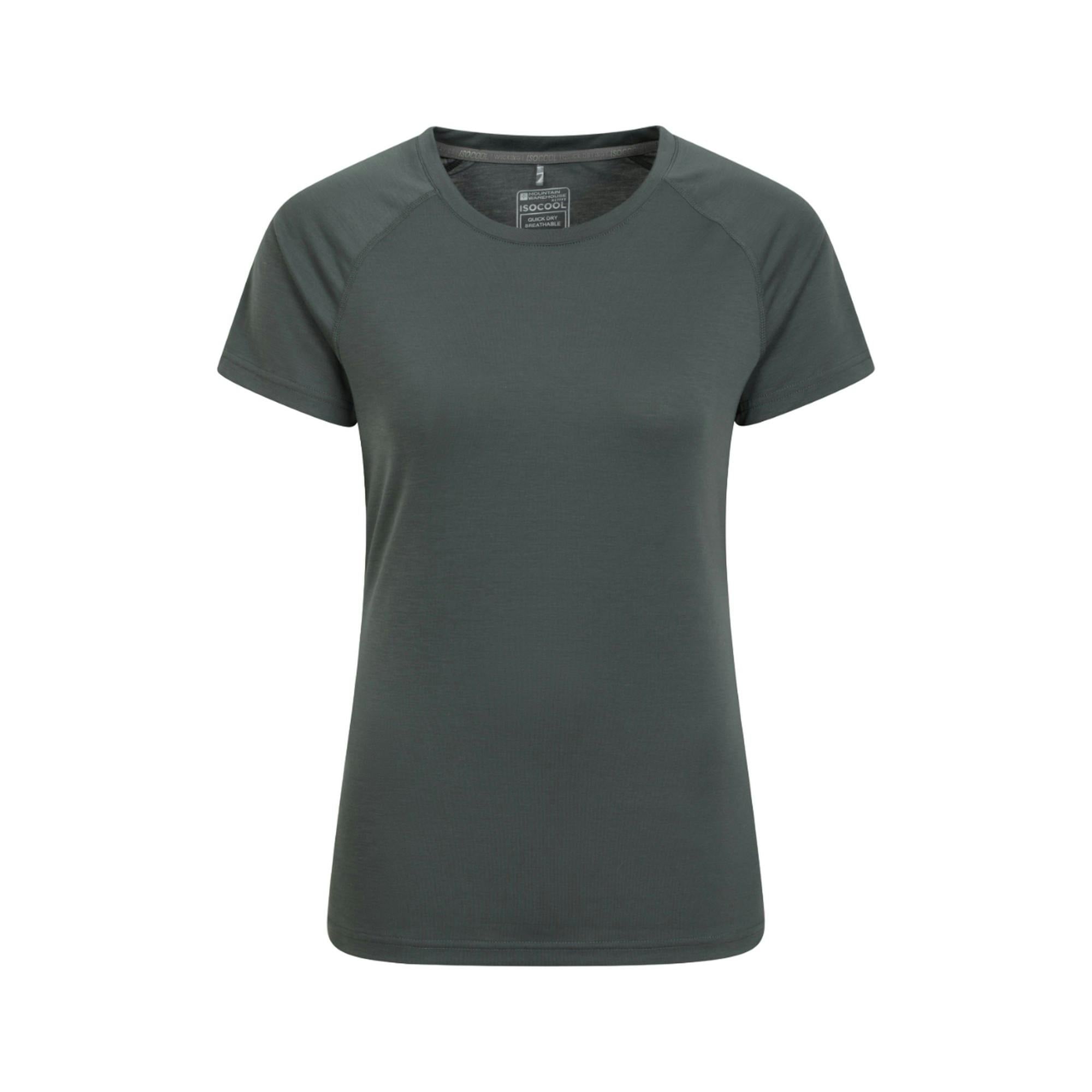 Mountain Warehouse Women's Green / Quick Dry T-Shirt - Khaki - Khaki - 10 Uk - 95% Polyester/5% Elastane