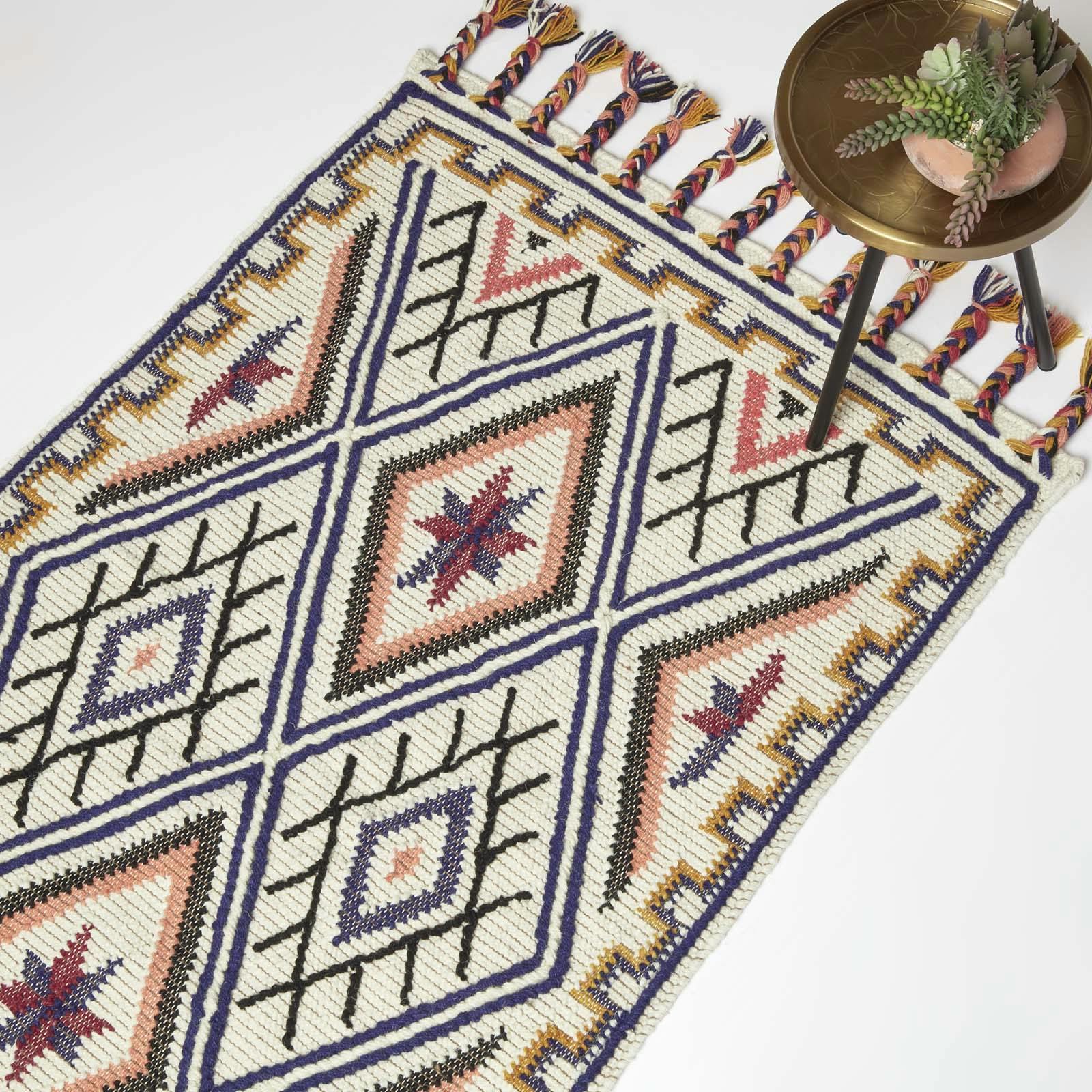 Rackhams Goa Multi Colour Kilim Wool Rug - 120 X 170 Cm