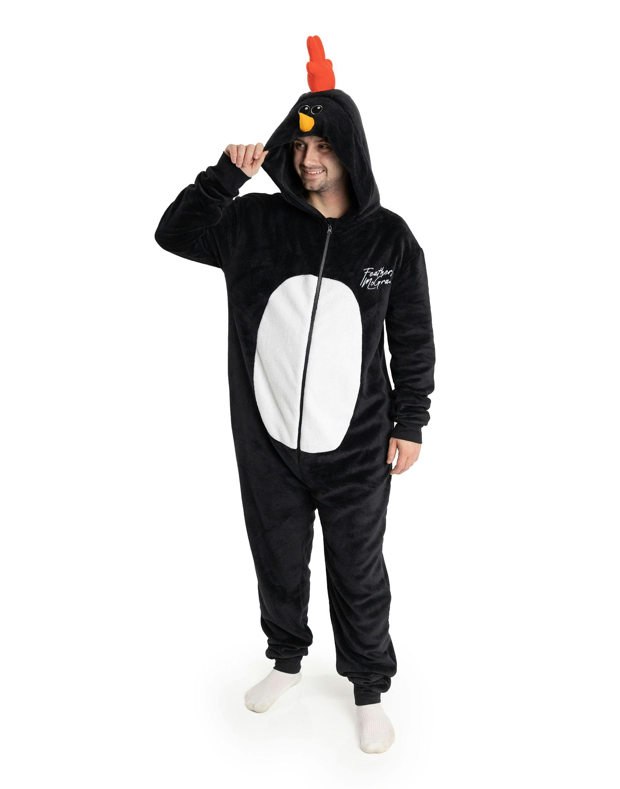 Vanilla Underground Unisex Black Wallace And Gromit Feathers Onesie - Medium