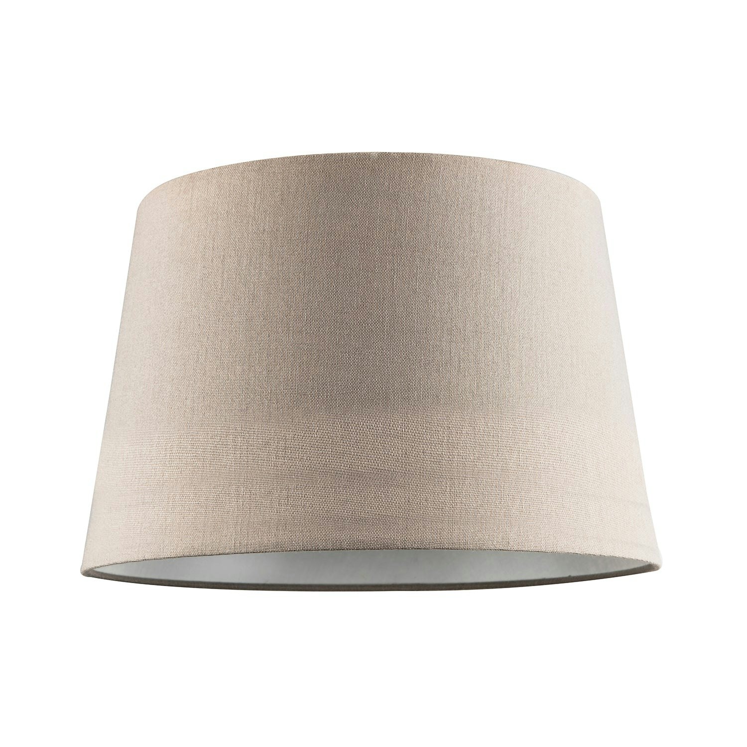 Happy Homewares Dark/White Traditional Taupe Linen Fabric Drum Lampshade With Inner 20Cm