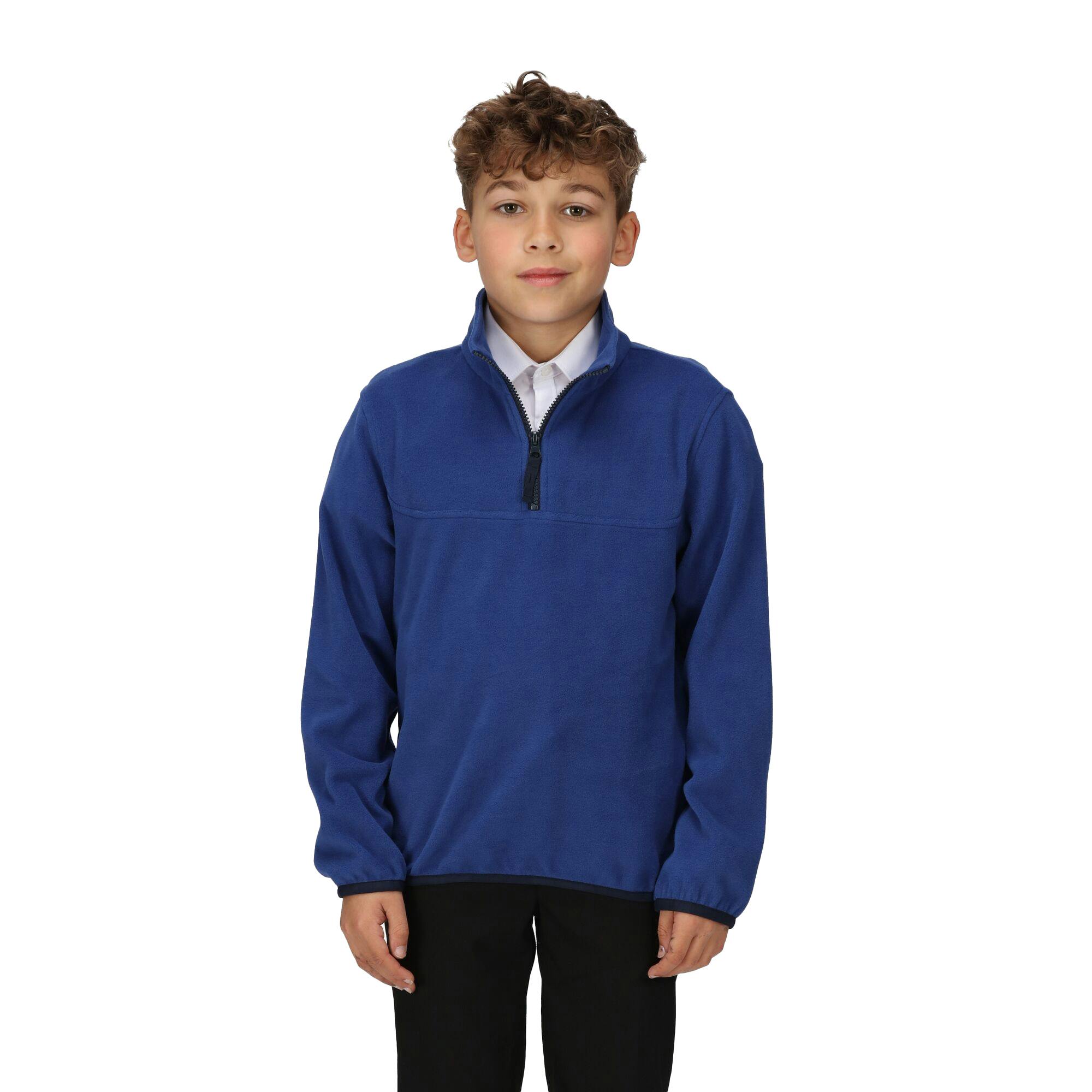 Regatta Professional Kids Microfleece Half Zip Fleece Top - New Royal - 34In - New Royal - 100% Recycled Polyester