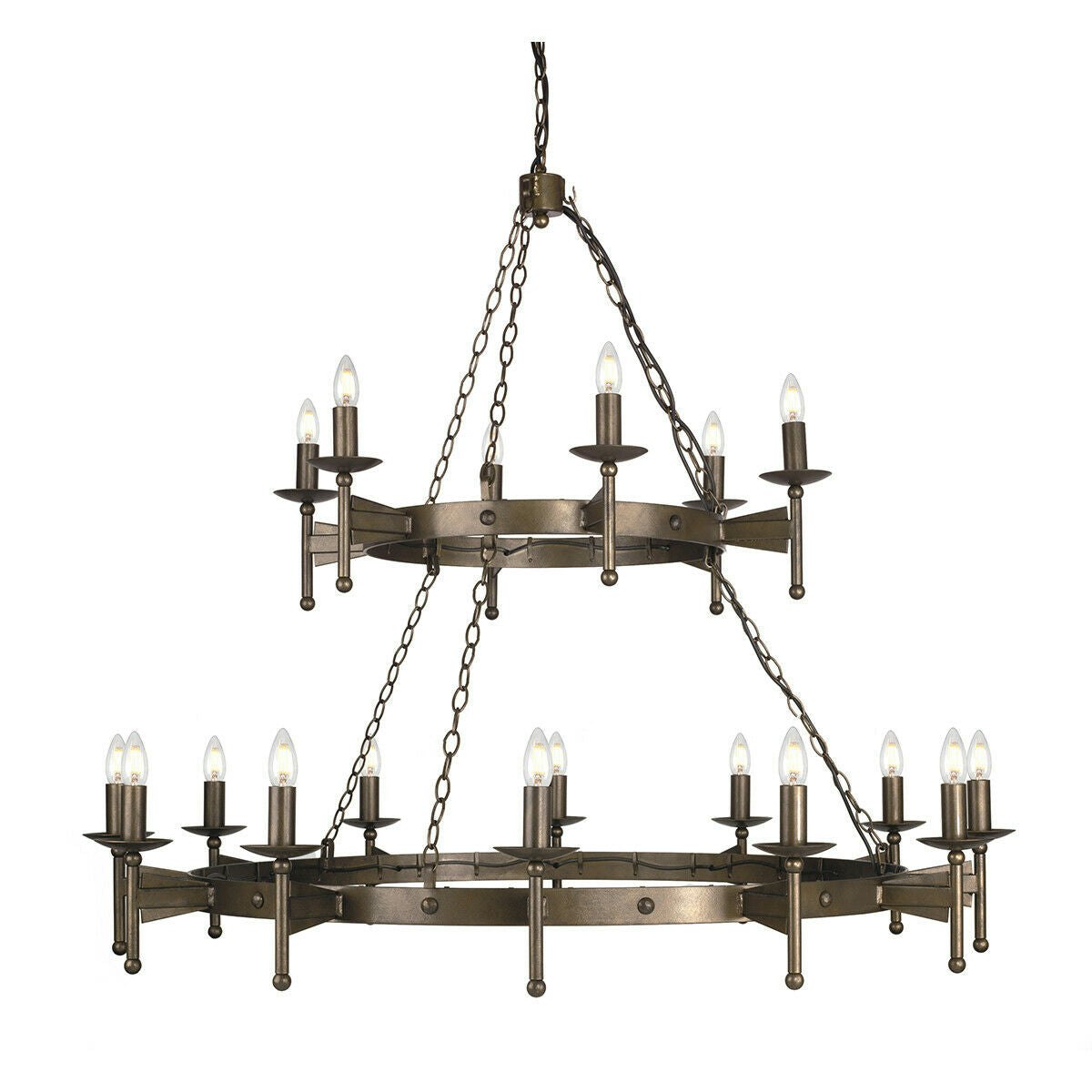 Rackhams Light/Bronze Bulb Chandelier Hanging Pendant Old Led E14 60W Bulb Size 18
