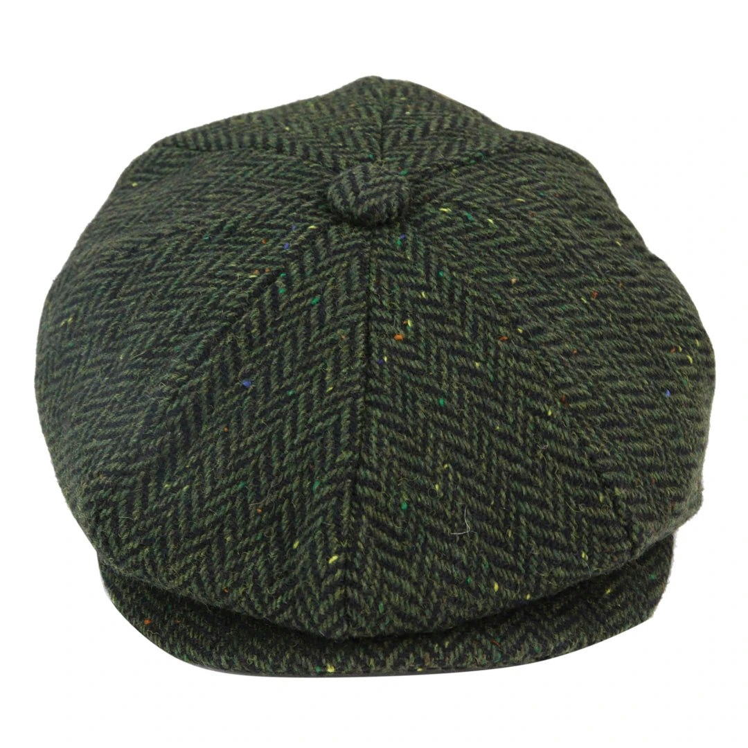 Truclothing 8 Panel Baker Newsboy Hat Tweed Wool 1920S Peaky Cap - Medium - Olive