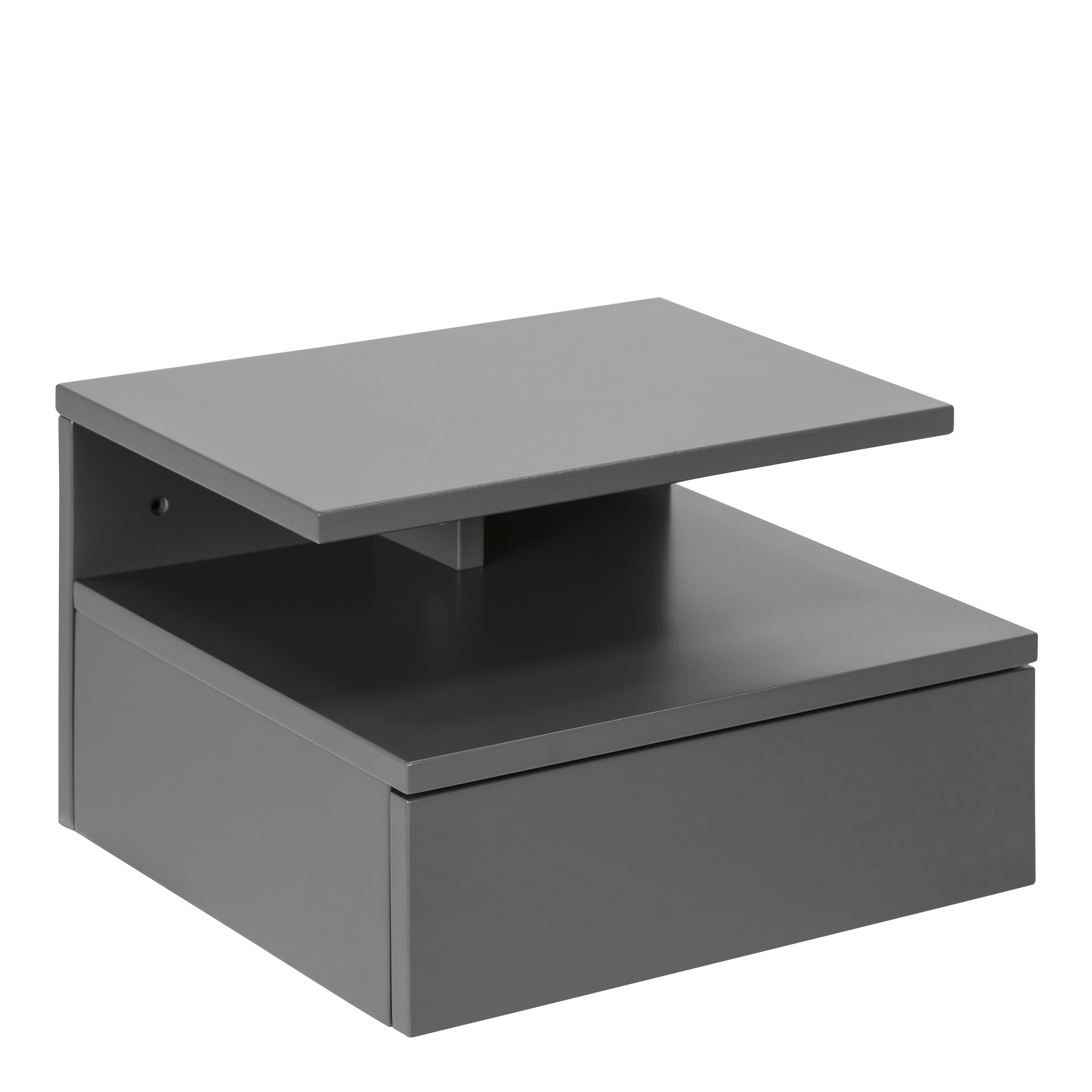Furniture To Go Grey Ashlan Bedside Table With 1 Drawer In - 1 - Manufactured Wood