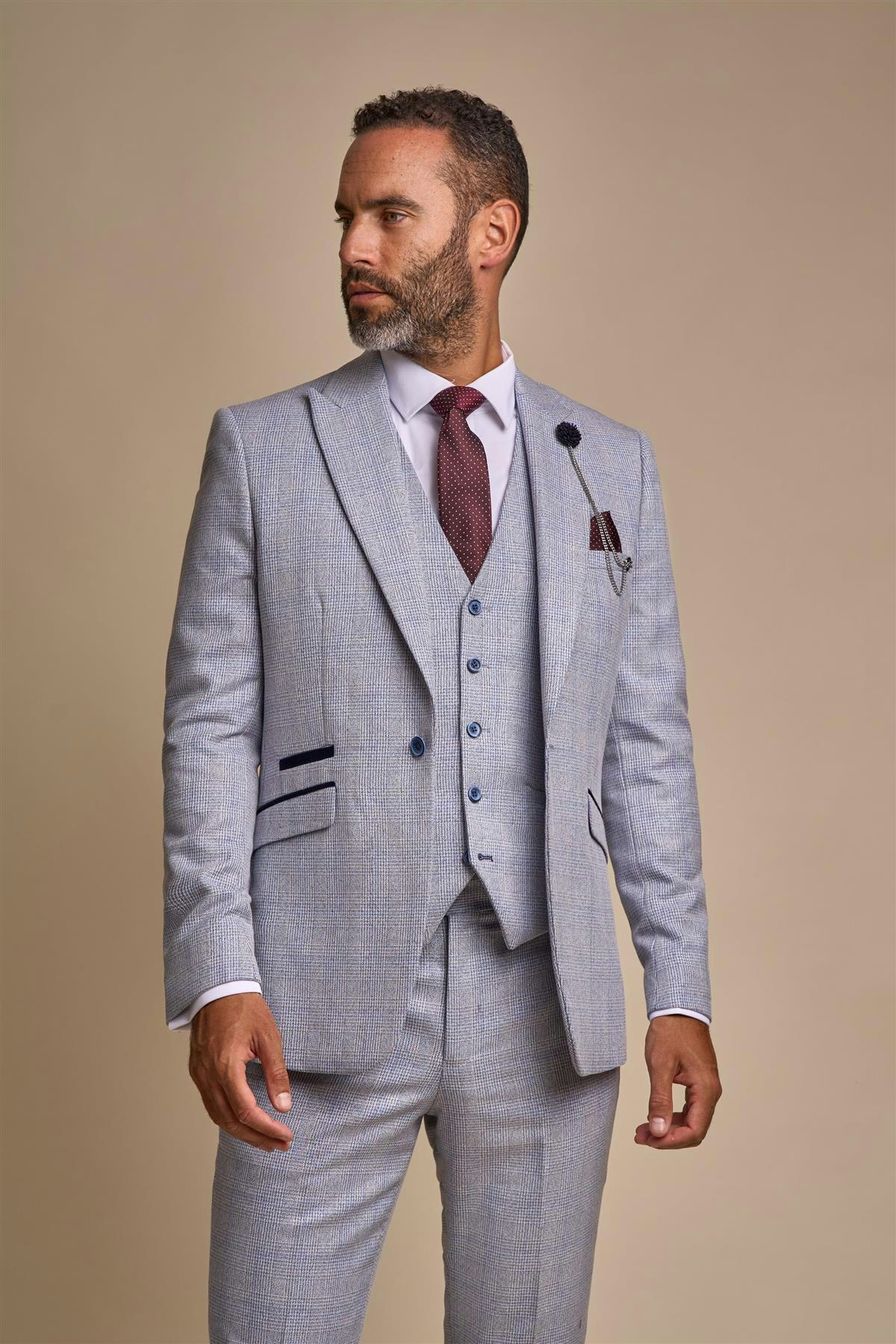 House Of Cavani Caridi Sky Slim Fit Blazer - 52 Inch Chest
