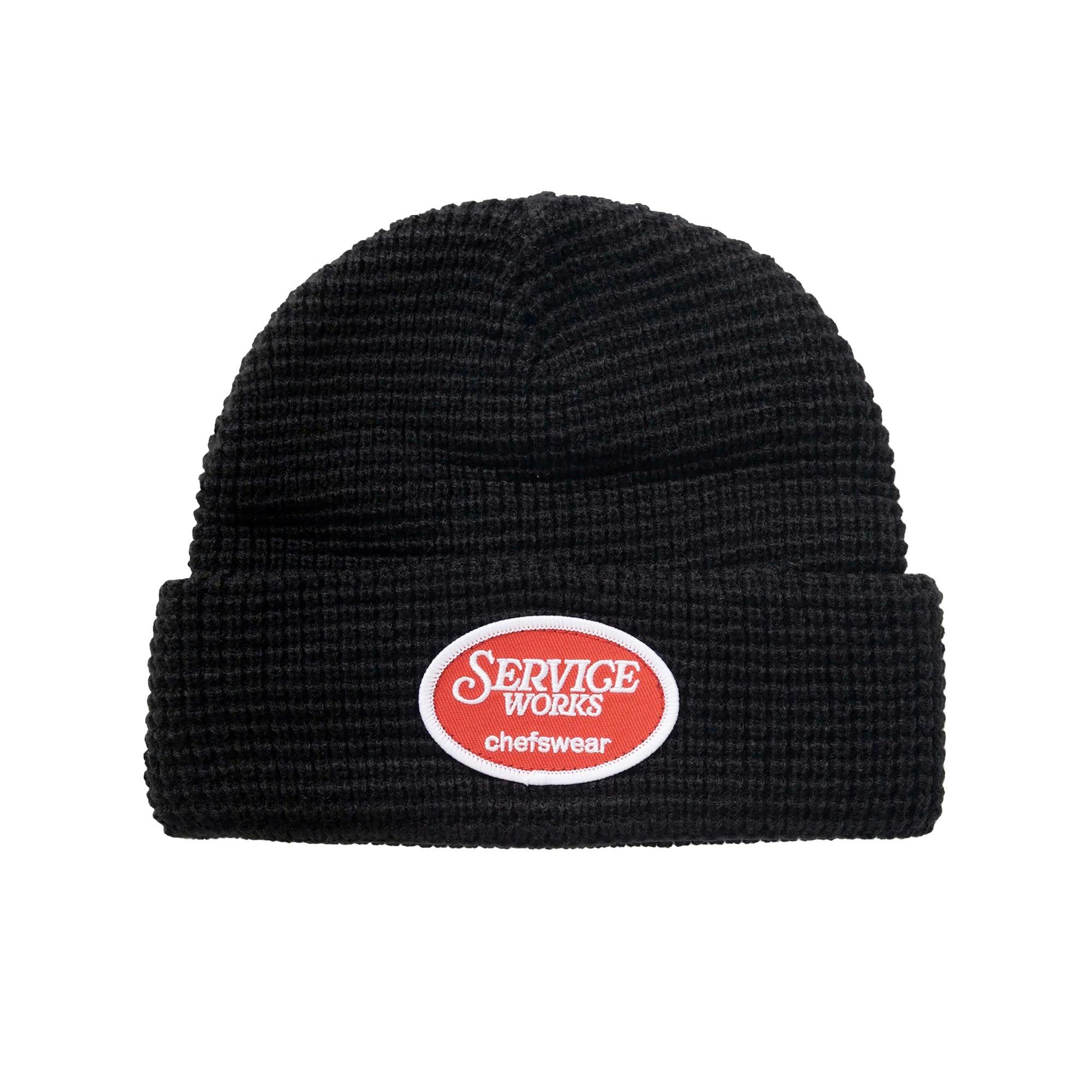 Service Works Black Waffle Patch Beanie