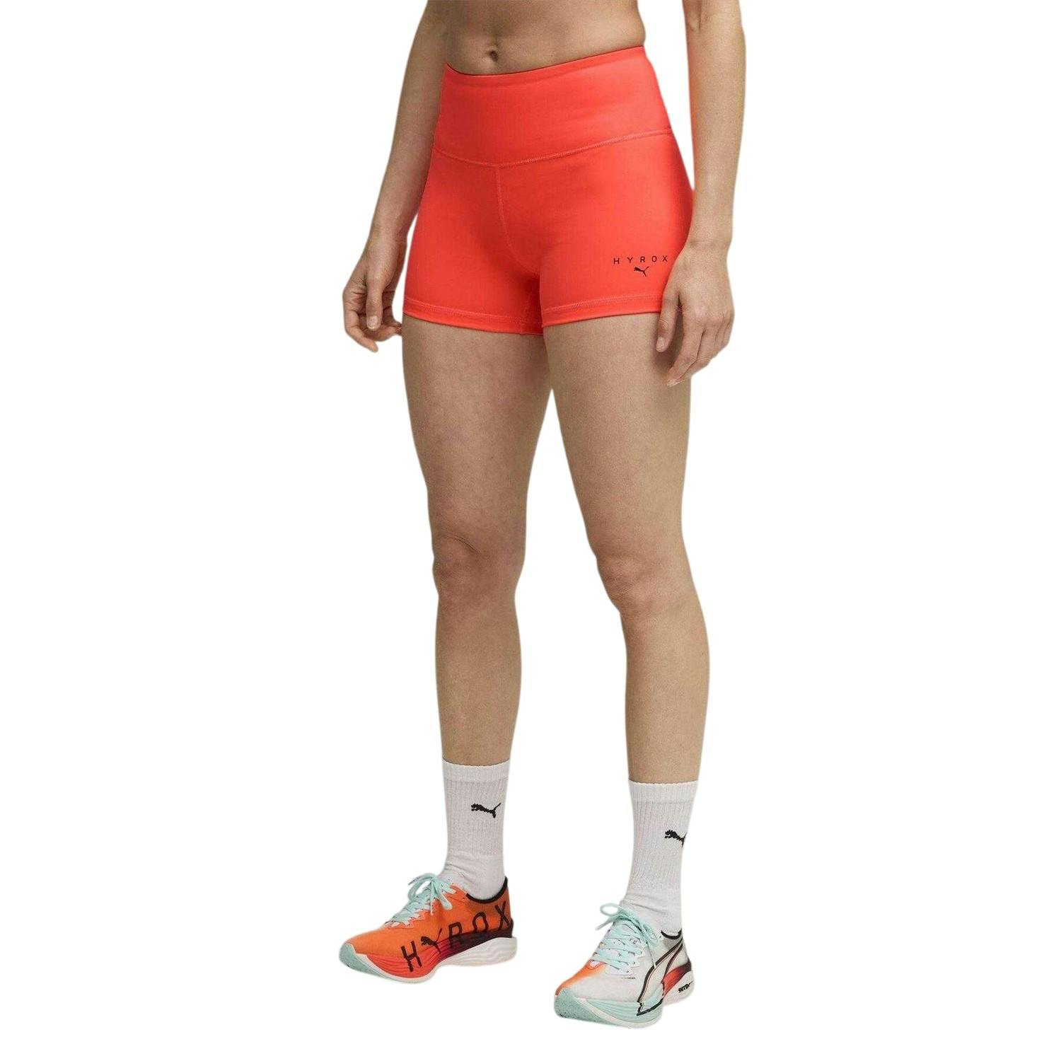 Puma Women's Red Hyrox Performance Shorts - Glowing - 8 Uk S - Glowing - 85% Recycled Polyester/15% Elastane