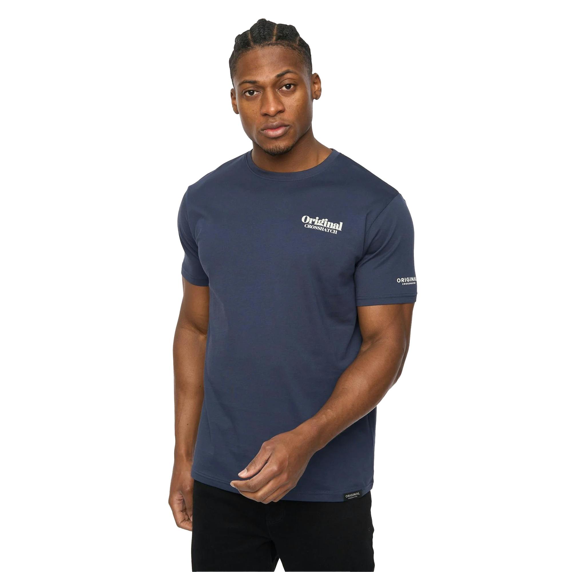 Crosshatch Men's Simtanks T-Shirt - Navy - Xl - Navy - 100% Cotton