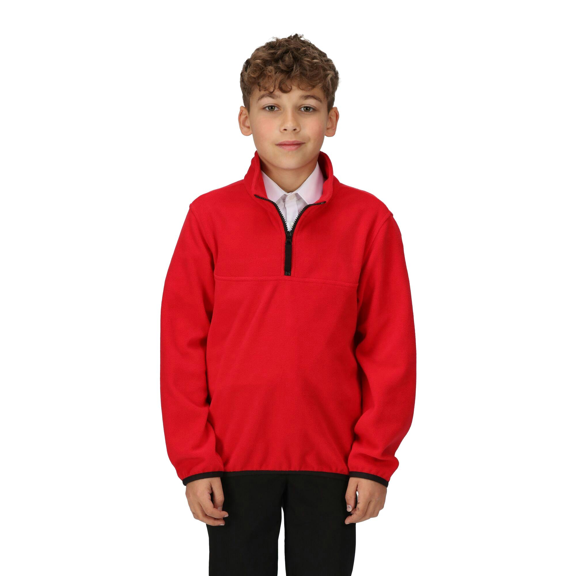 Regatta Red Professional Kids Microfleece Half Zip Fleece Top - Classic - 11-12 Years - Classic - 100% Recycled Polyester