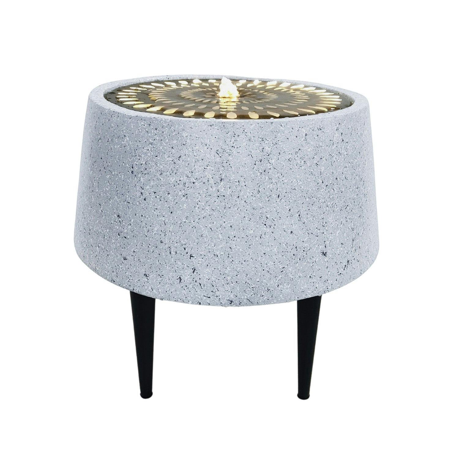 Ivyline Light Solis Water Feature With Display - Cement