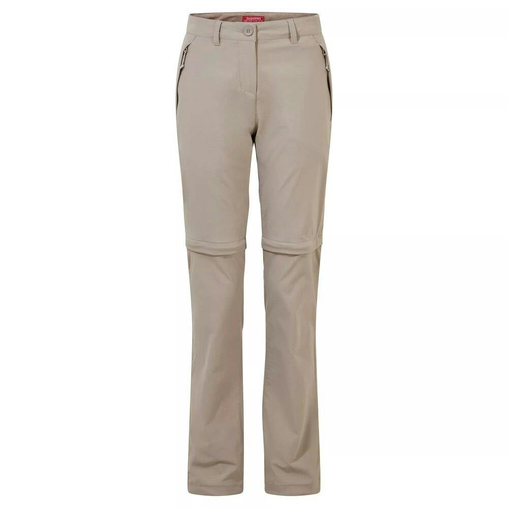 Craghoppers Women's Nosilife Pro Ii Convertible Trousers - Mushroom - 24 Uk S - Mushroom - 92% Polyamide/8% Elastane