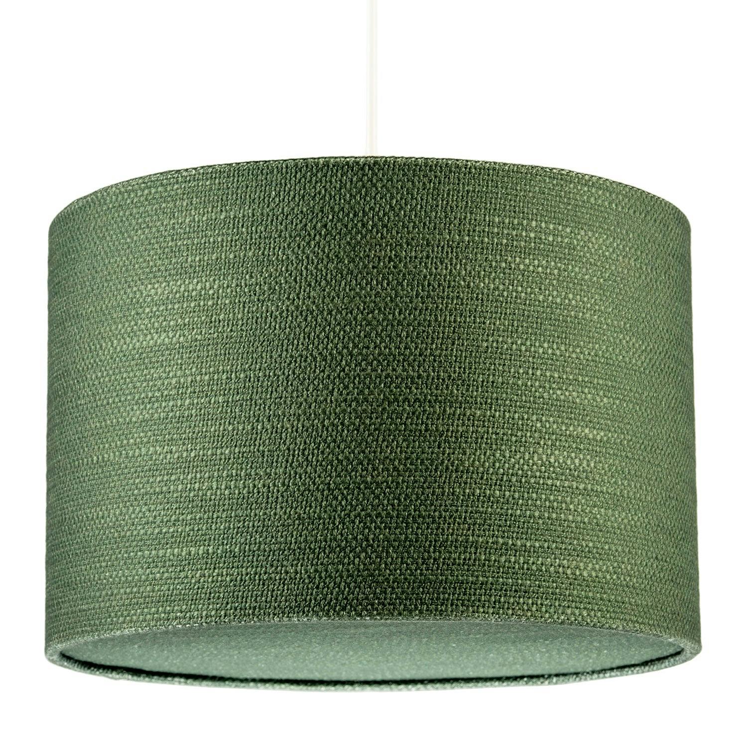 Happy Homewares Green Vineyard Textured Linen Pendant Lighting Shade With Diffuser