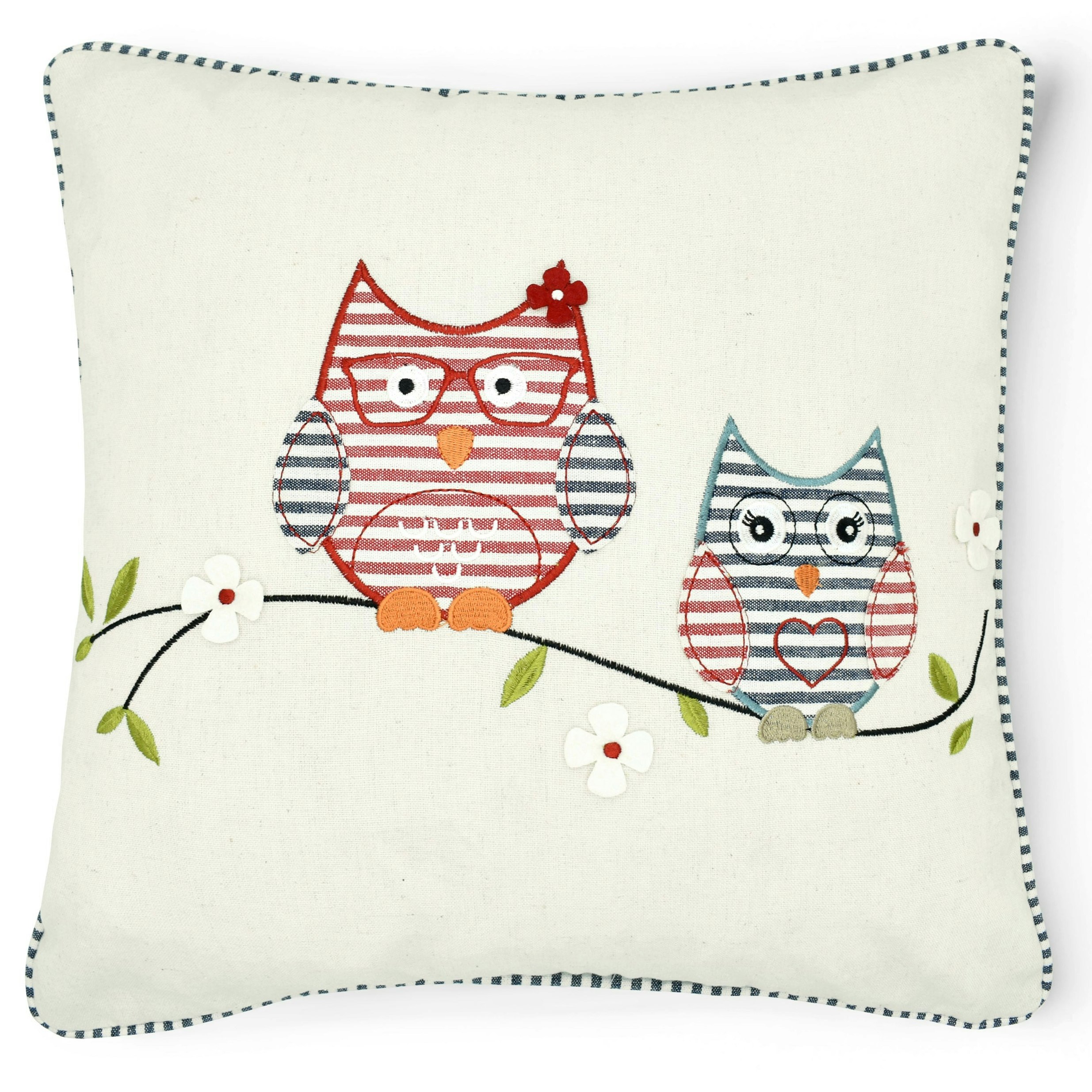 Rackhams Light Fun Ditsy Owl Cushion - 43Cm X 43Cm - Tweet Two
